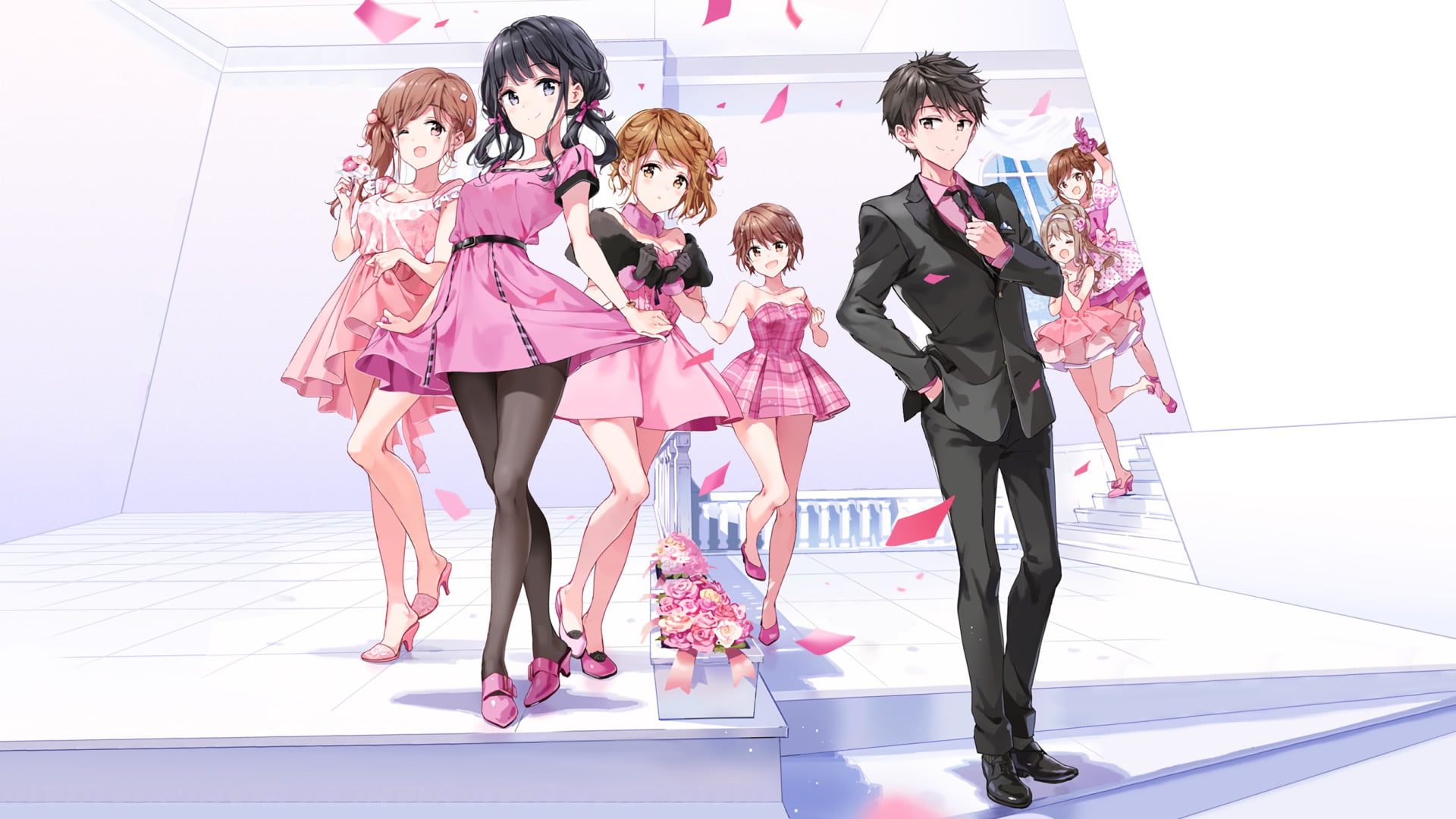 childhood, happiness, Masamune-kuns Revenge, Masamune Makabe, females, child, medium group of people, Kojuurou Shuri, High Heels, group of people, Anime, HD Wallpaper
