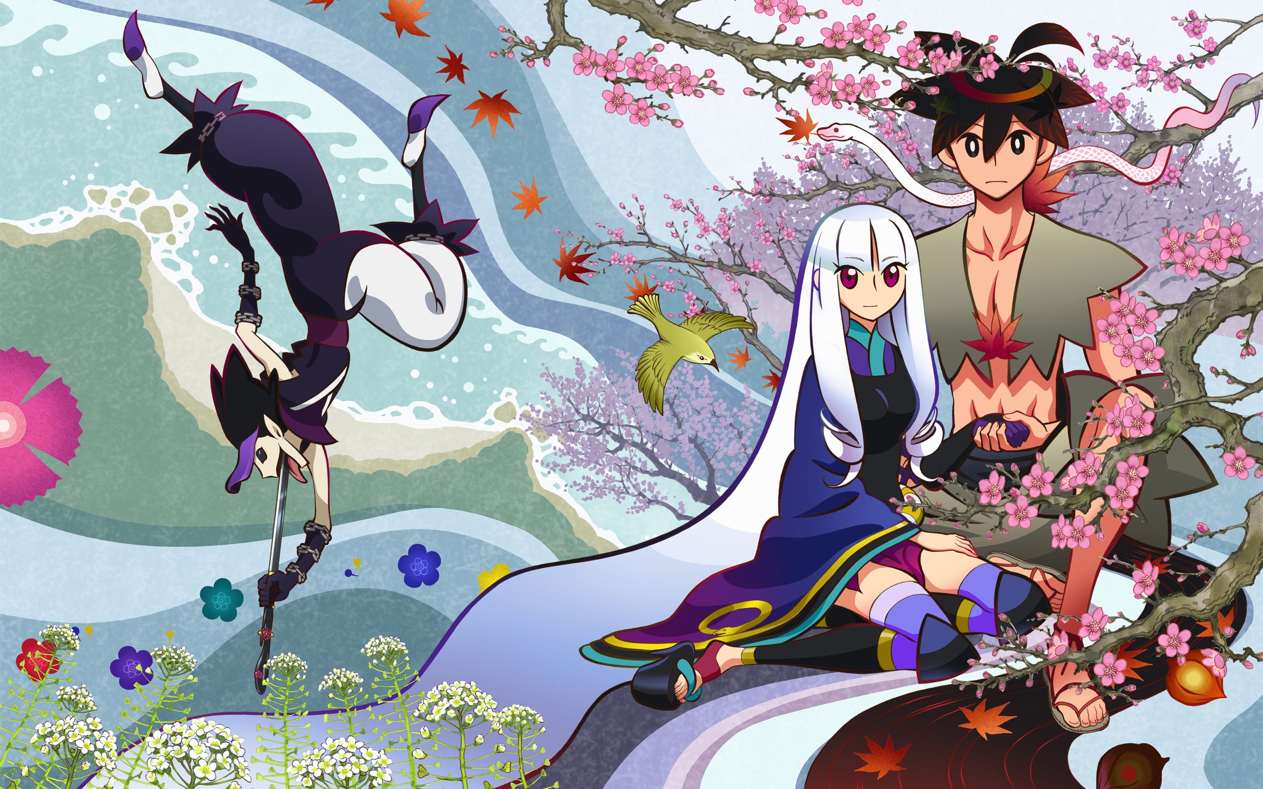 Togame, Yasuri Shichika, 2K, manga, Katanagatari, HD Wallpaper
