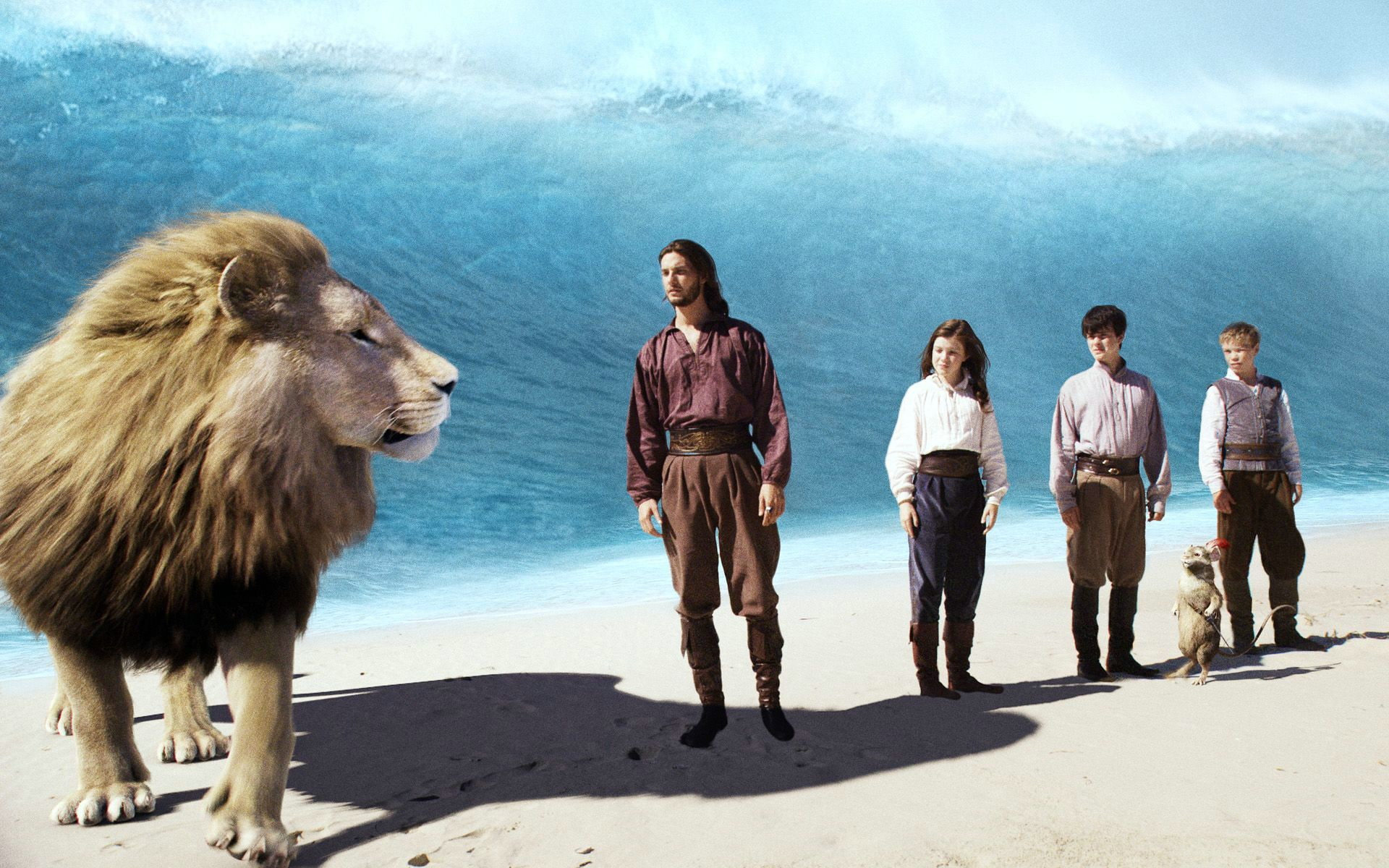 1080P, The Chronicles Of Narnia, chronicles of Narnia, Leo, heroes, Aslan, wave, HD Wallpaper