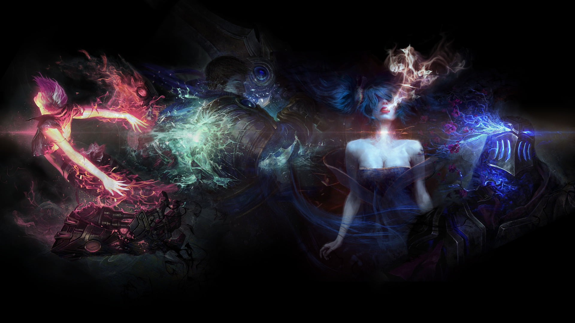 League Of Legends, digital composite, blurred motion, nature, smoke - physical structure, indoors, illuminated, abstract, 1080P, night, celebration, no people, HD Wallpaper