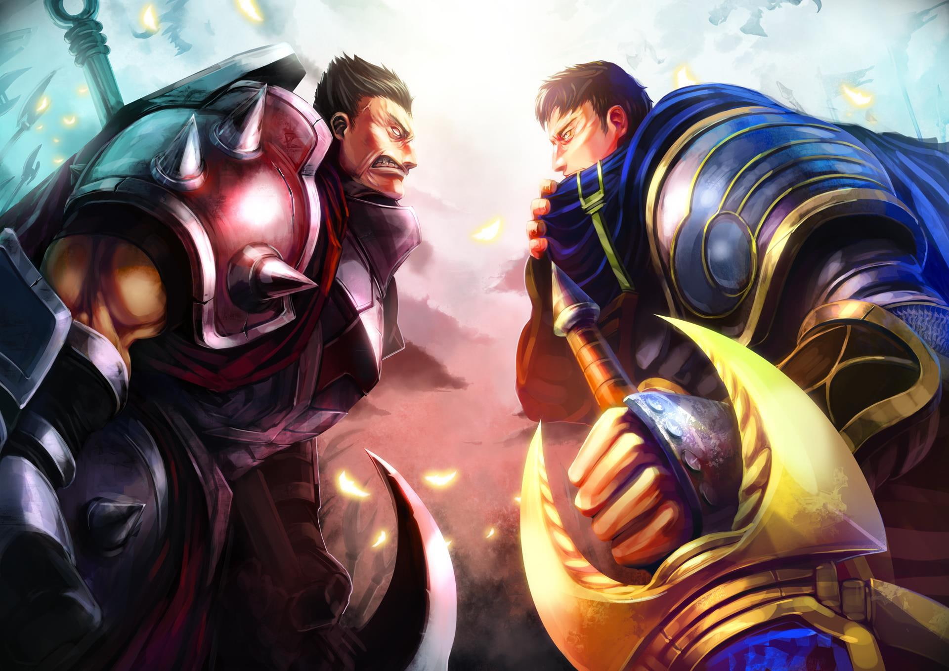 swords, fantasy, league, darius, weapons, warriors, 1080P, legends, garen, HD Wallpaper