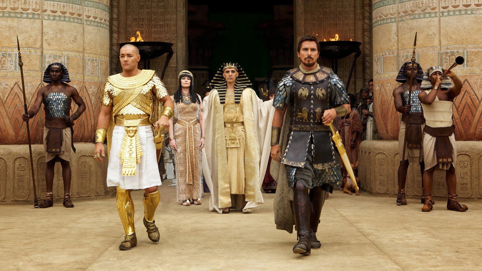 clothing, sculpture, women, looking at camera, statue, Movie, standing, group of people, people, building, full length, Exodus: Gods and Kings, portrait, HD Wallpaper