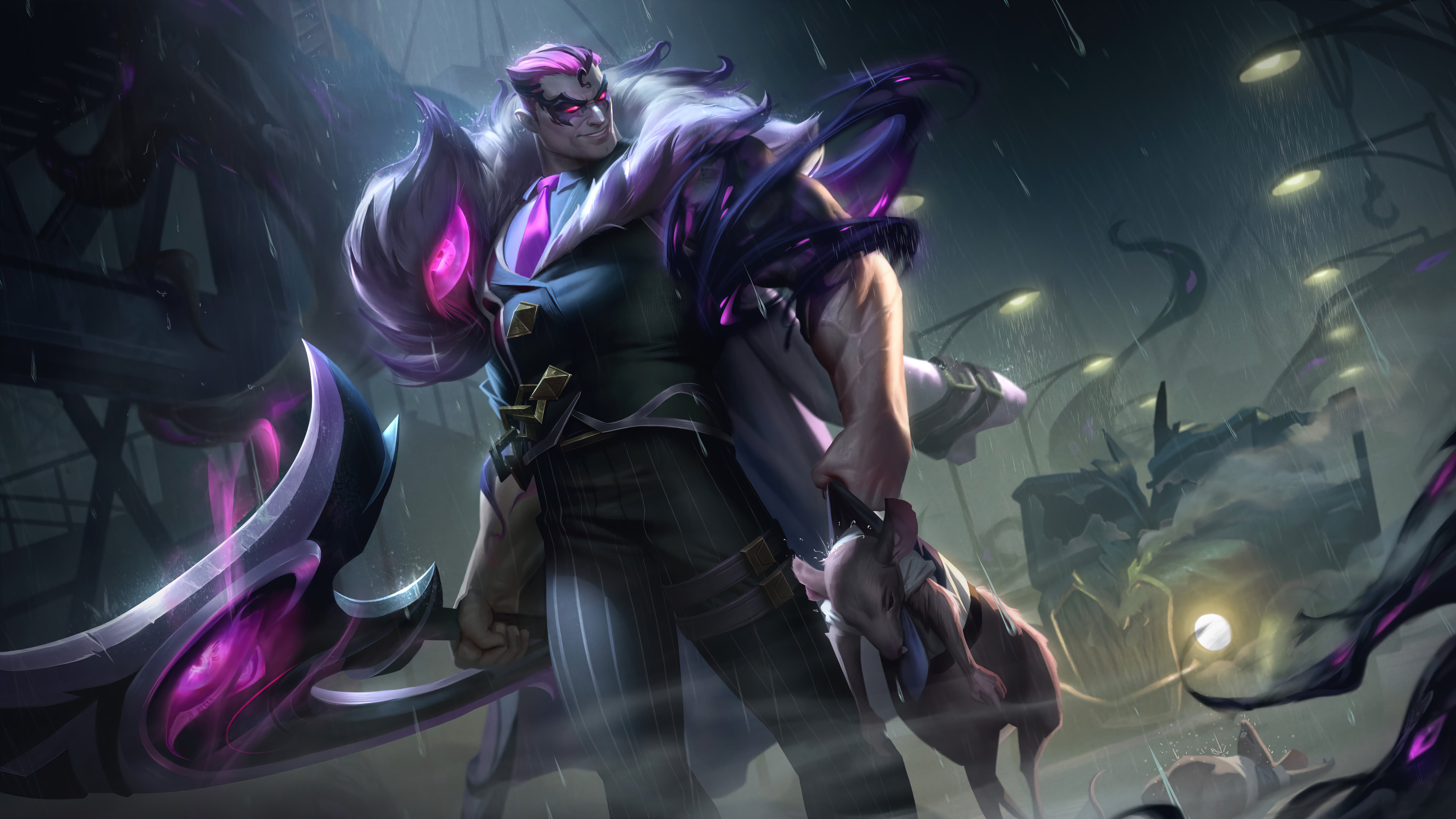 Darius, League of Legends, Riot Games, city, GZG, Darius (League of Legends), digital art, crime, nightmare, 4K, Noxus, shadow, Crime City Nightmare, 8K, HD Wallpaper