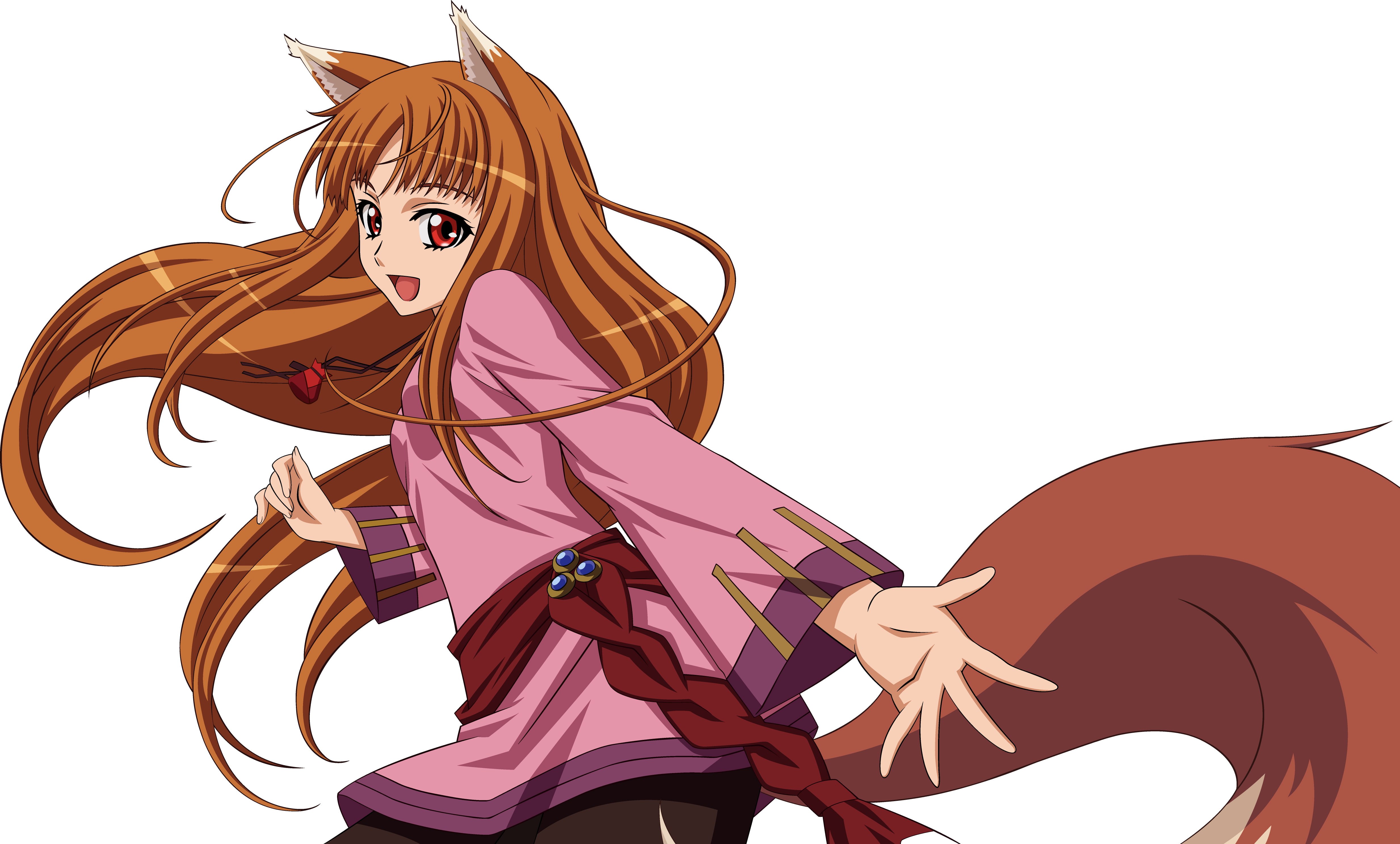4K, girl, wolf, horo, spice, HD Wallpaper