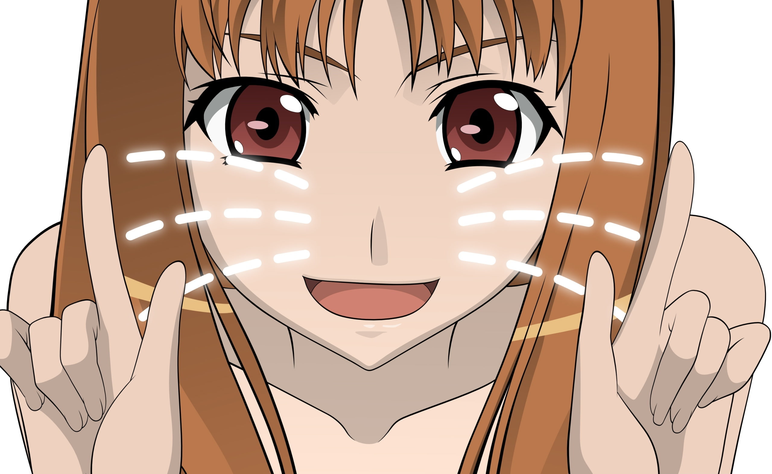 day, human representation, white background, female, craft, Horo, art and craft, representation, Wolf, indoors, luxury, feline, close-up, cartoon, Anime, HD Wallpaper