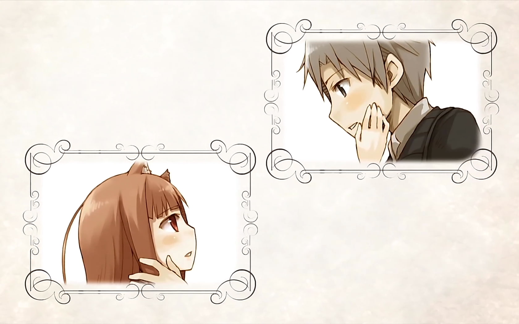 sketch, people, Spice and Wolf, waist up, technology, unrecognizable person, text, Okamimimi, indoors, Holo, 720P, young adult, anime boys, human representation, HD Wallpaper