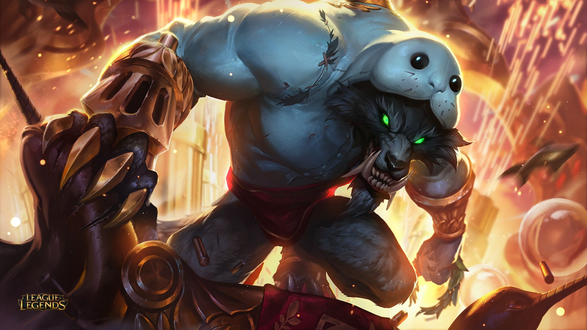 no people, belief, Warwick, creativity, close-up, 1080P, outdoors, male likeness, sculpture, religion, spirituality, representation, statue, Summoners Rift, HD Wallpaper
