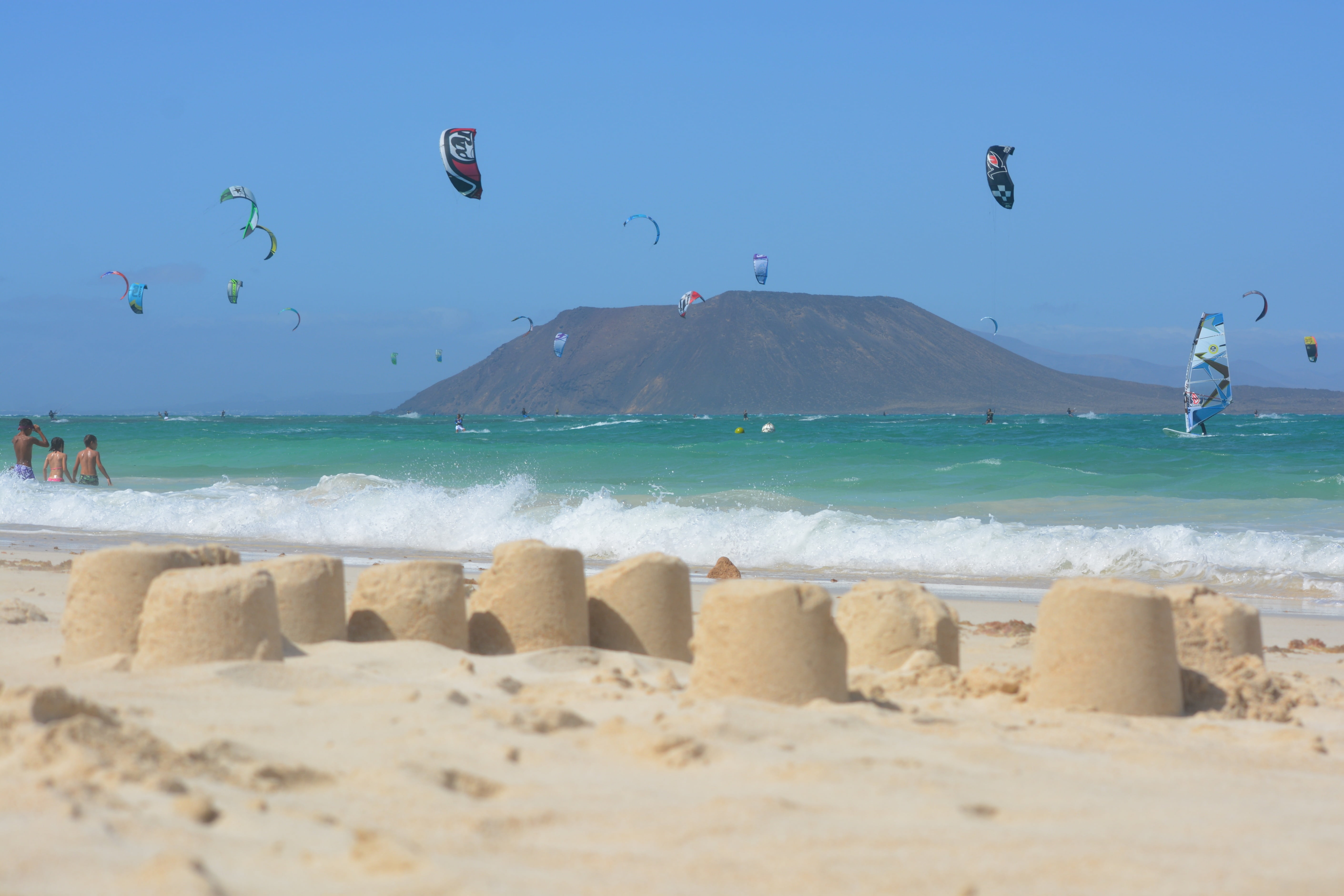 vacations, trip, sky, outdoors, aquatic sport, holiday, fuerteventura, horizon over water, nature, sport, waves, motion, water, beauty in nature, isla de lobos, HD Wallpaper