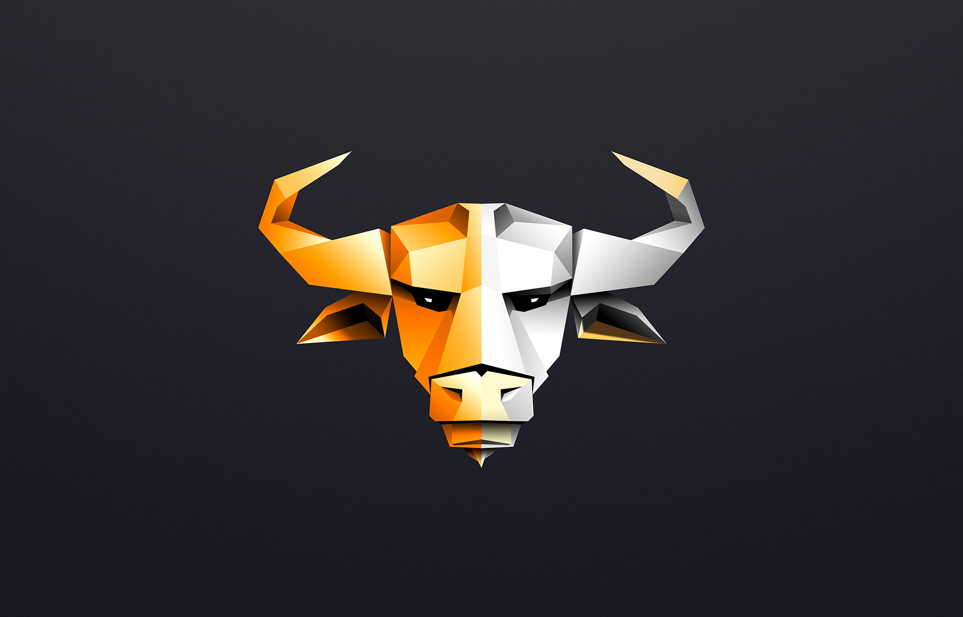 byrotek, Bull, 1080P, yellow, dark, HD Wallpaper
