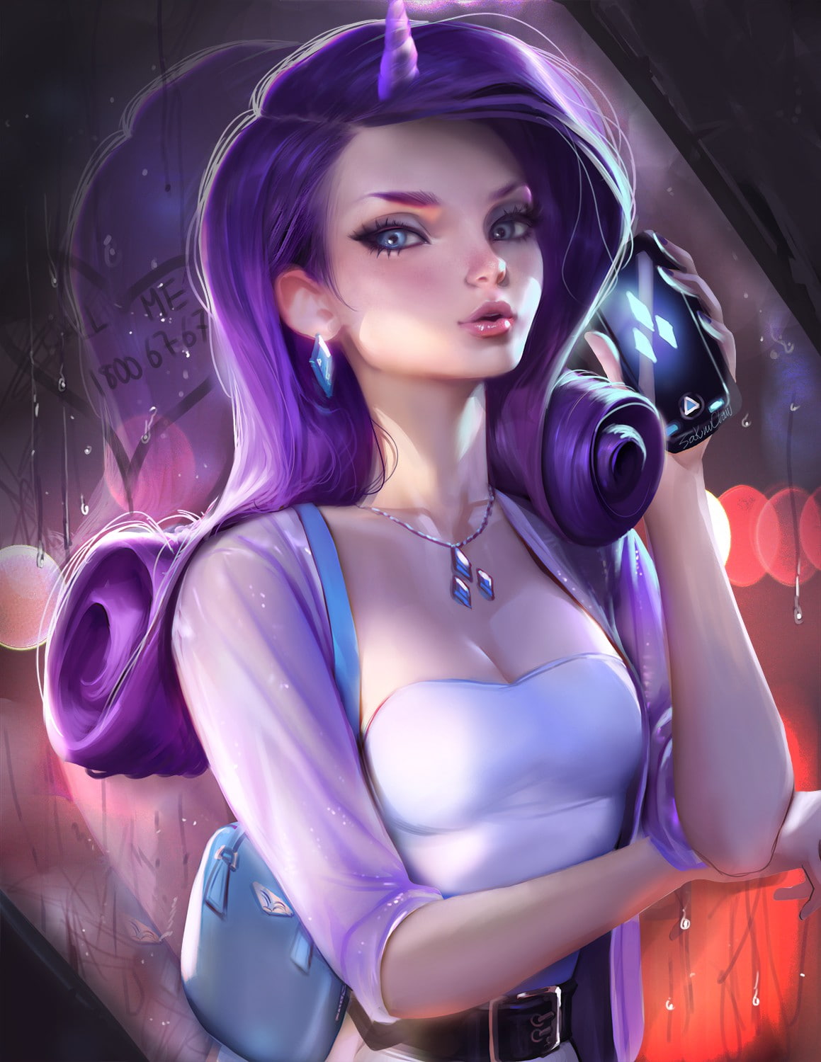Rarity, 720P, Sakimichan, realistic, My Little Pony, Phone HD Wallpaper