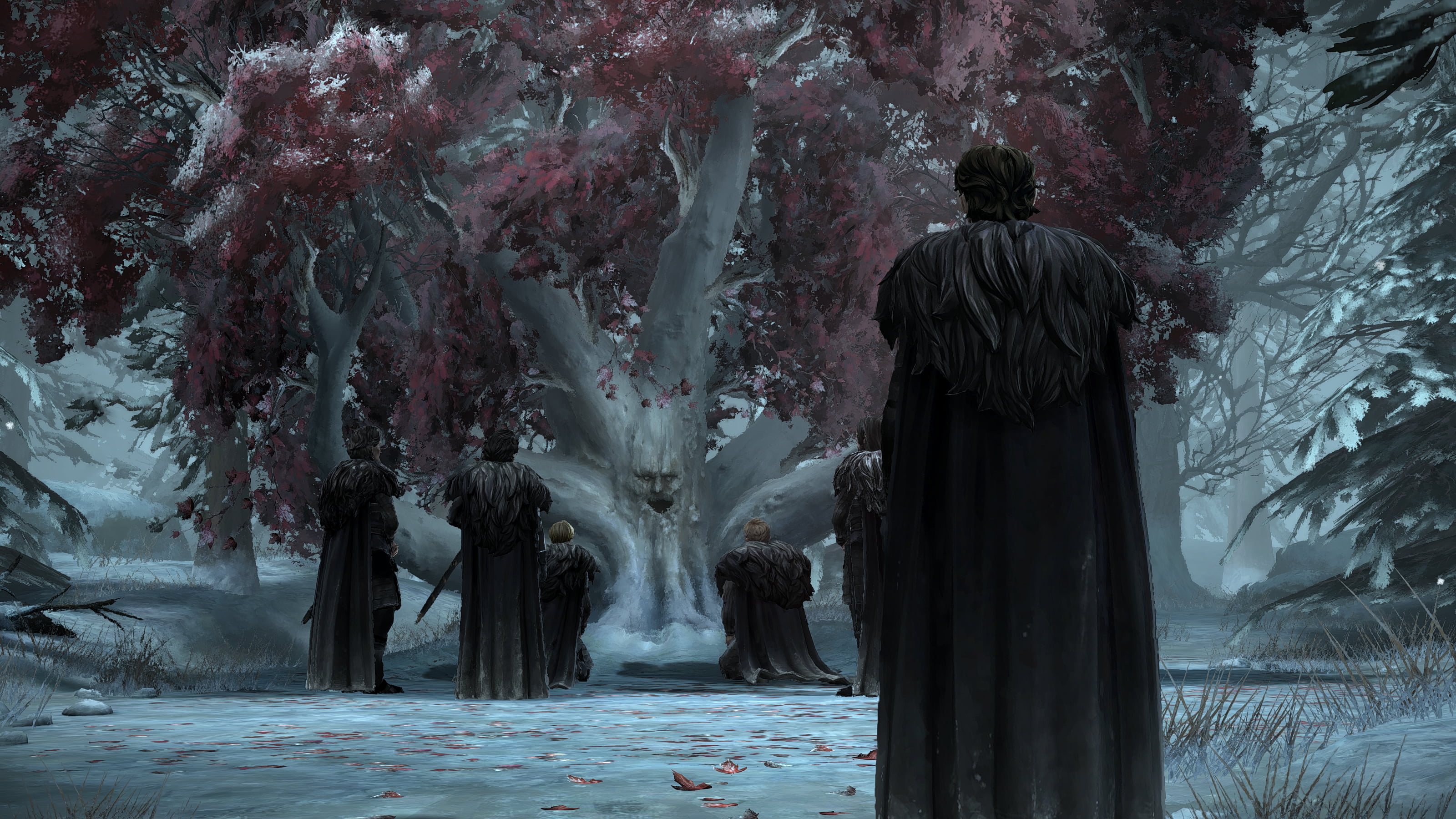 tree, creativity, indoors, rear view, plant, wearing, art and craft, brown, 2K, people, coat, Game of Thrones, nature, winter, architecture, adult, human representation, HD Wallpaper