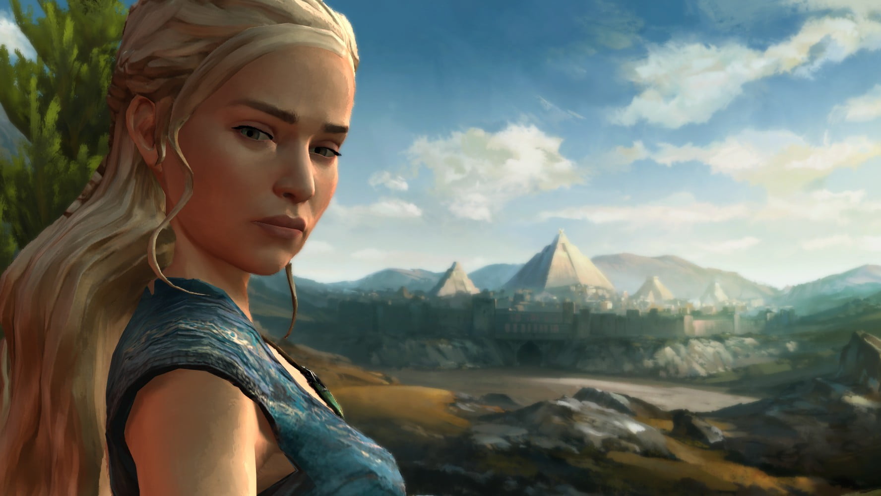 illustration, women, building exterior, one person, hair, architecture, woman, nature, outdoors, adult, portrait, lifestyles, sky, Game of Thrones: A Telltale Games Series, HD Wallpaper