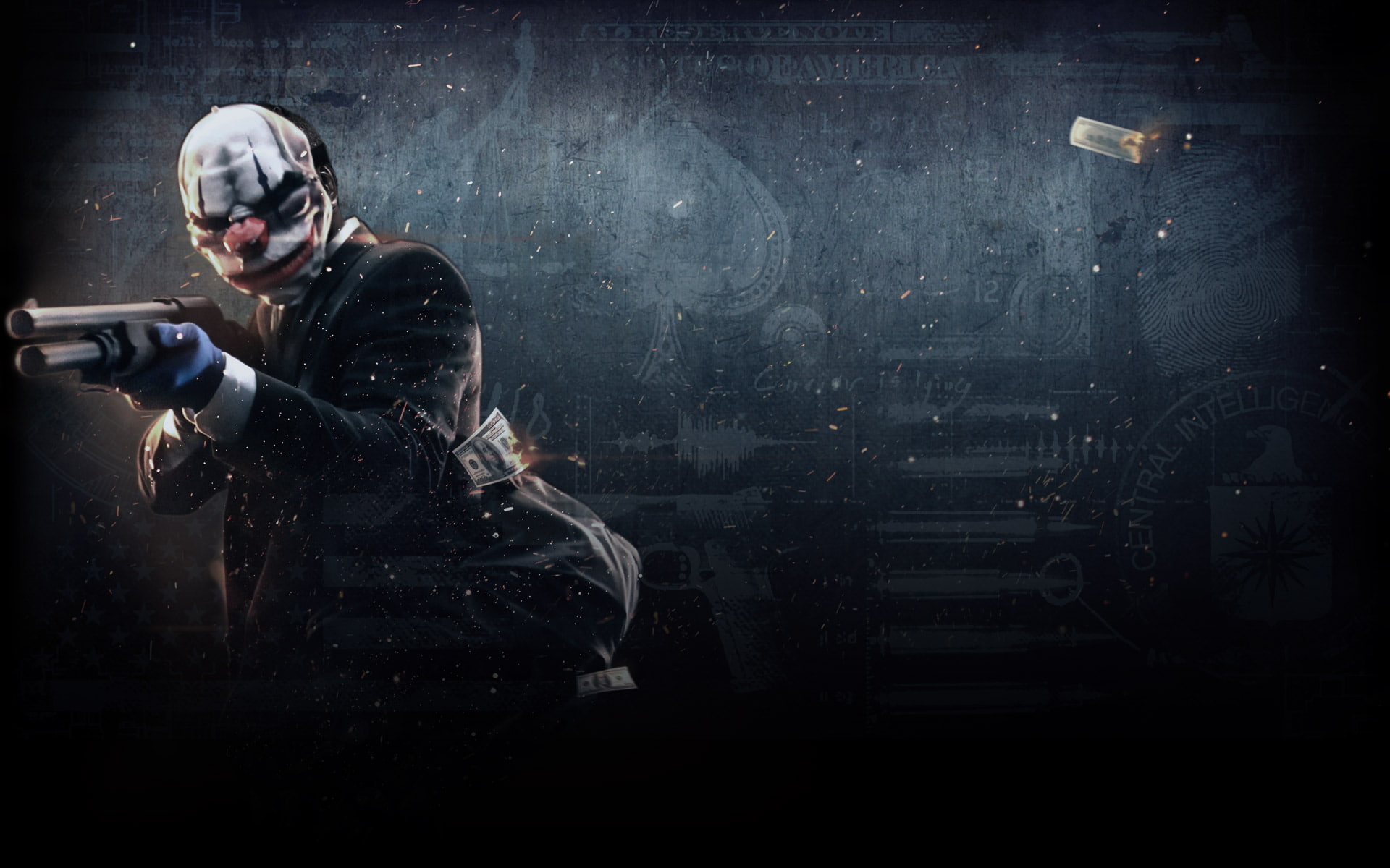 video games, hd, shotgun, 1080P, payday, mask, HD Wallpaper