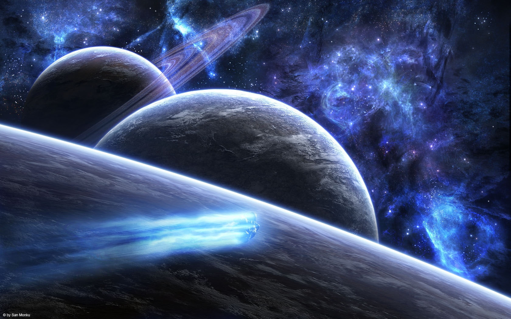 Universe, 720P, Comet, Blue, HD Wallpaper