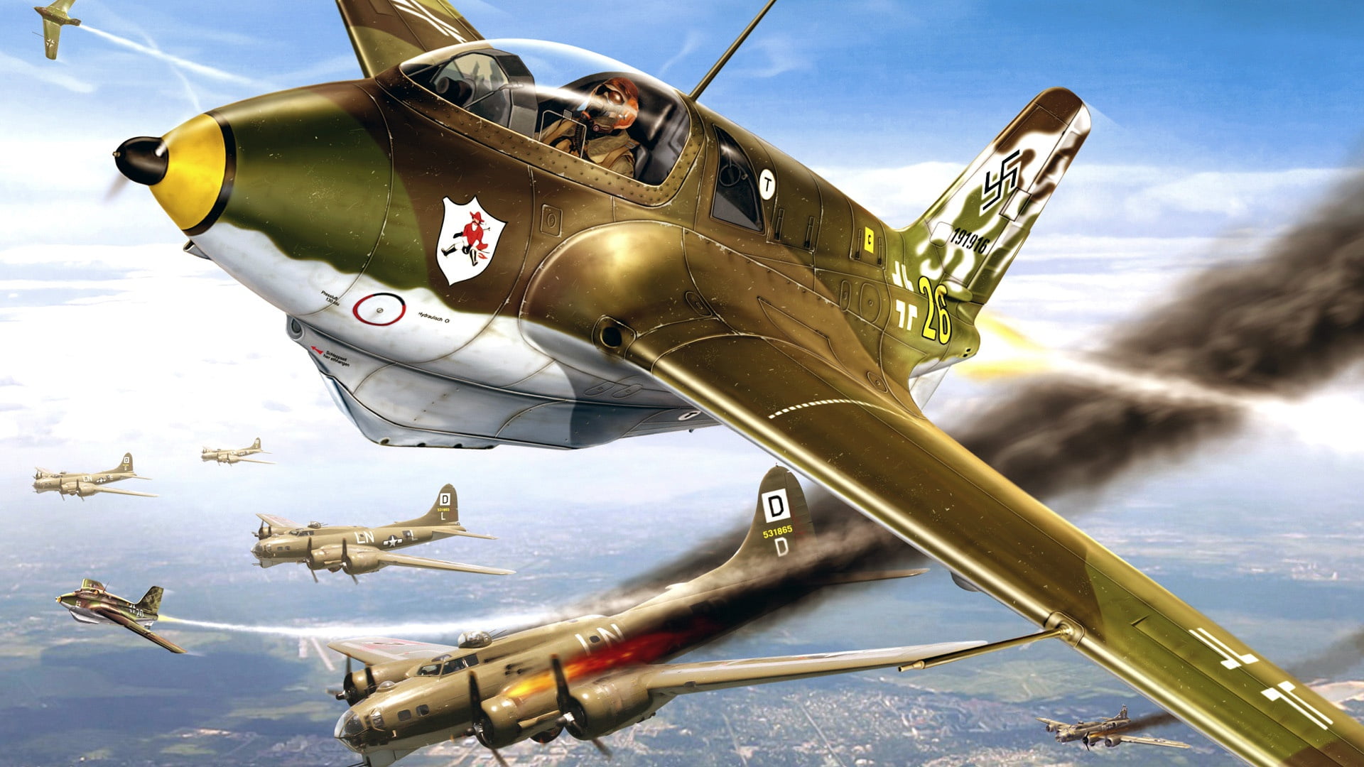 Me.163, 1080P, Comet, German rocket interceptor, Messerschmitt, HD Wallpaper
