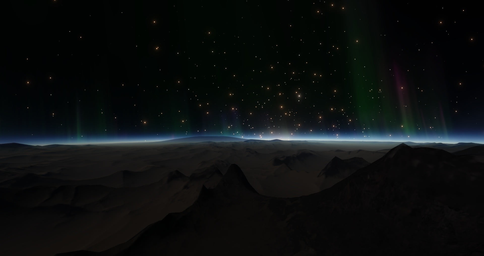 astronomy, tranquility, space, beauty in nature, no people, remote, star, 1080P, landscape, star - space, idyllic, Moon, Space Engine, environment, nature, HD Wallpaper