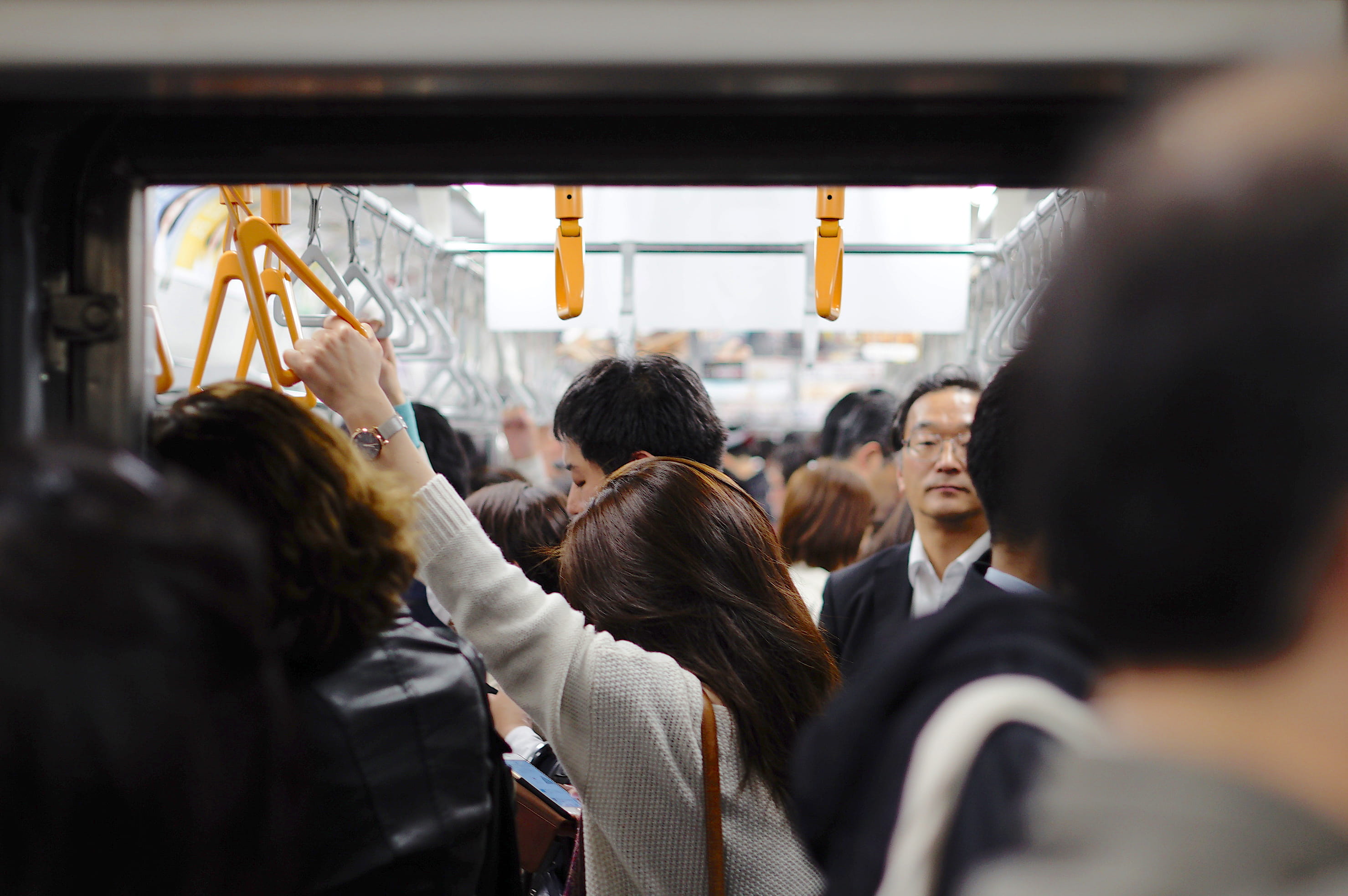 day, city, 2K, crowd, standing, lifestyles, tokyo, asia, rear view, shinjuku, shinjuku-ku, train, people, real people, adult, watching, shinjuku station, HD Wallpaper