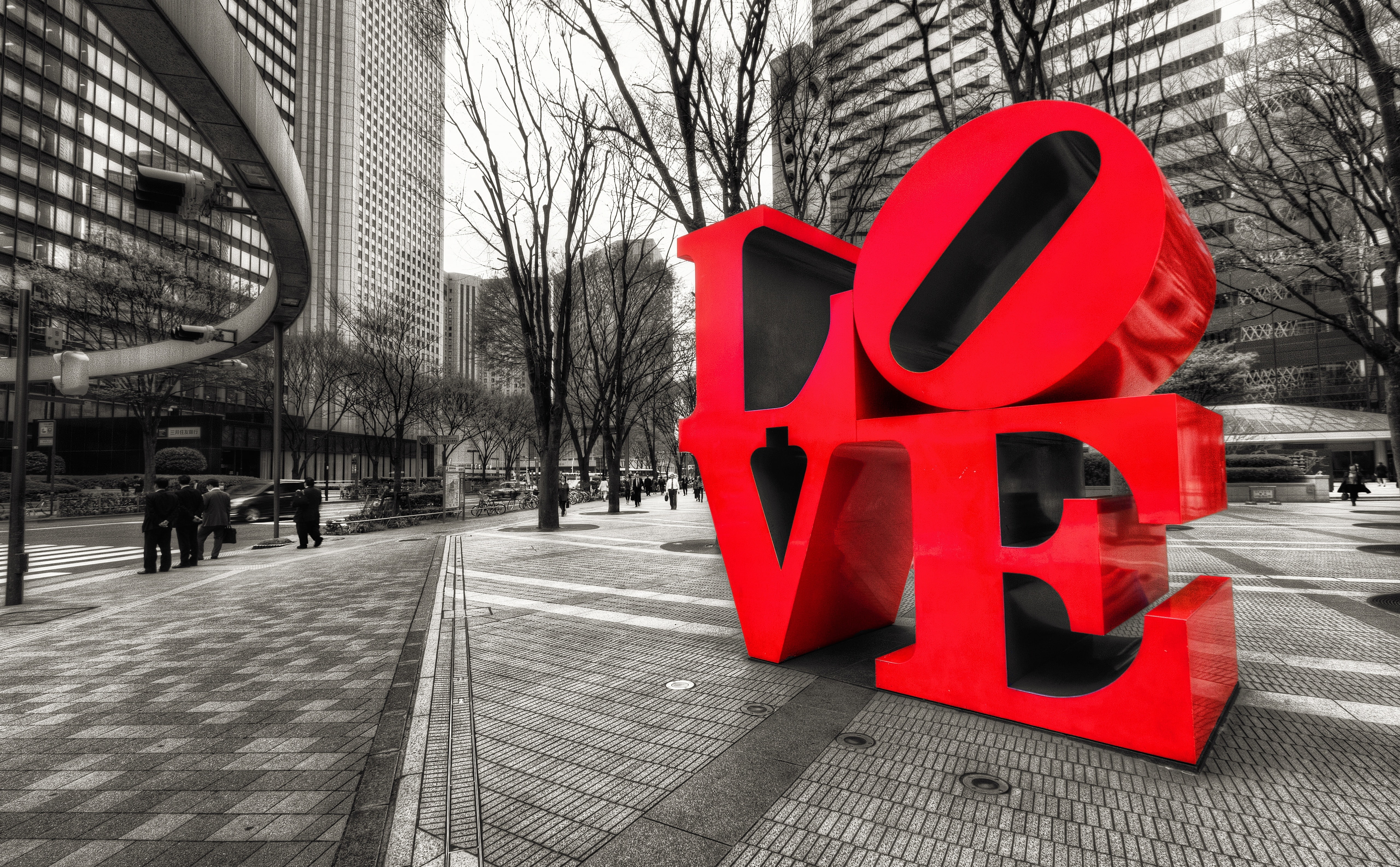 Contrast, LoveStatue, street, sign, nature, tokyoprefecture, nishishinjuku6chome, Artistic, transportation, new, building exterior, Love, communication, HD Wallpaper