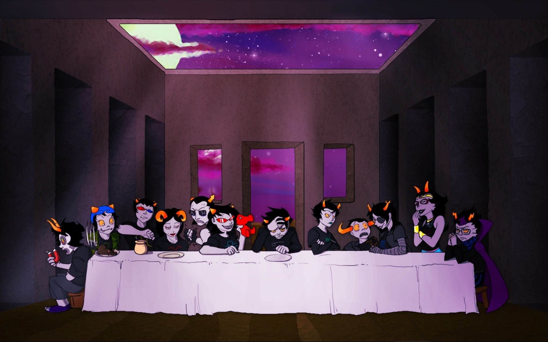 women, 1080P, architecture, young women, togetherness, sitting, group of people, females, real people, indoors, young adult, young men, adult, crowd, Homestuck, HD Wallpaper