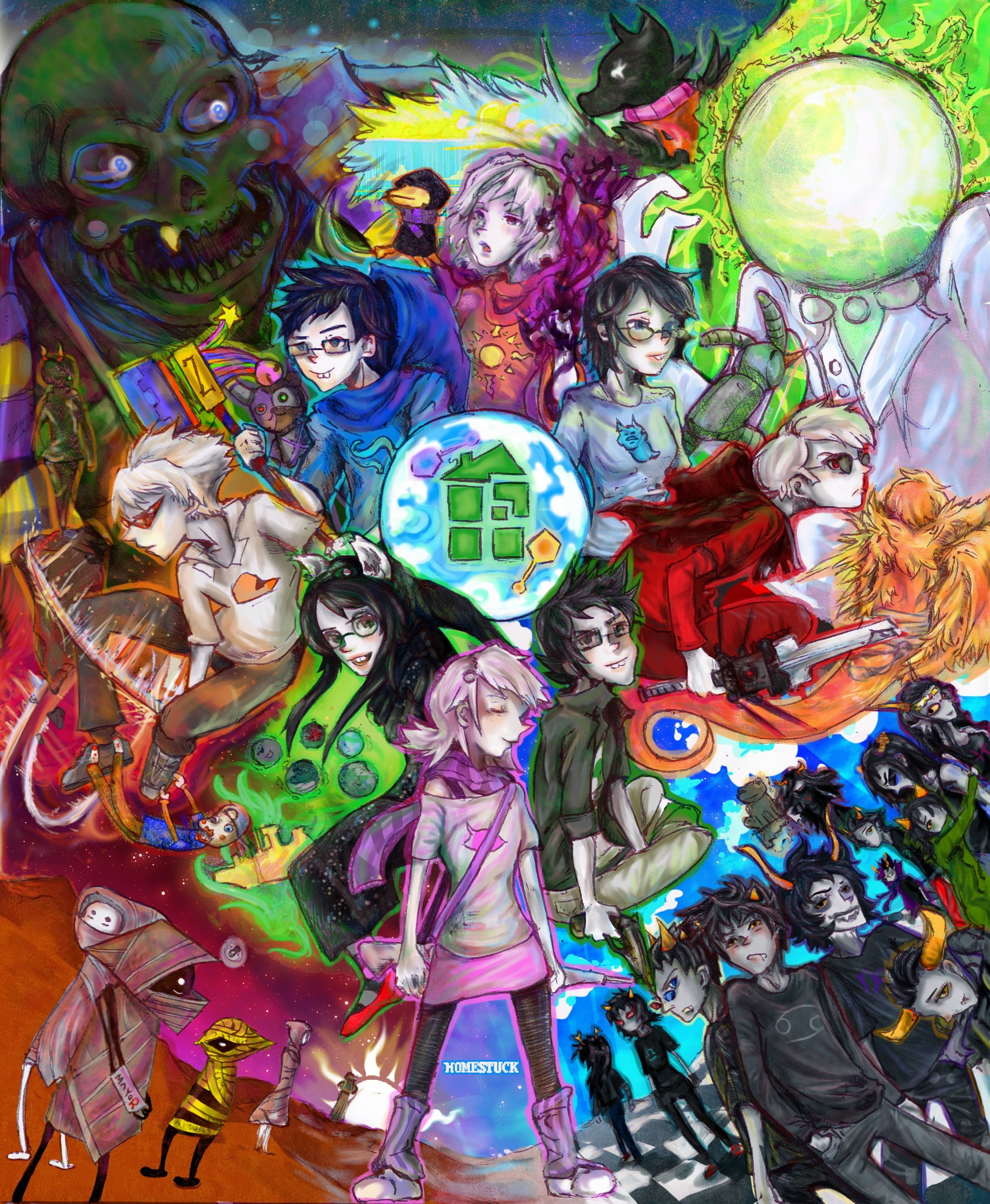 male likeness, abundance, representation, full frame, Homestuck, day, indoors, fun, business, festival, variation, art and craft, backgrounds, no people, Phone HD Wallpaper