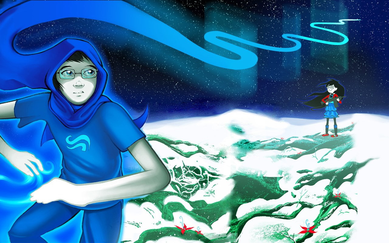 nature, real people, three quarter length, lifestyles, winter, clothing, young adult, warm clothing, portrait, homestuck, women, blue, art and craft, illuminated, HD Wallpaper