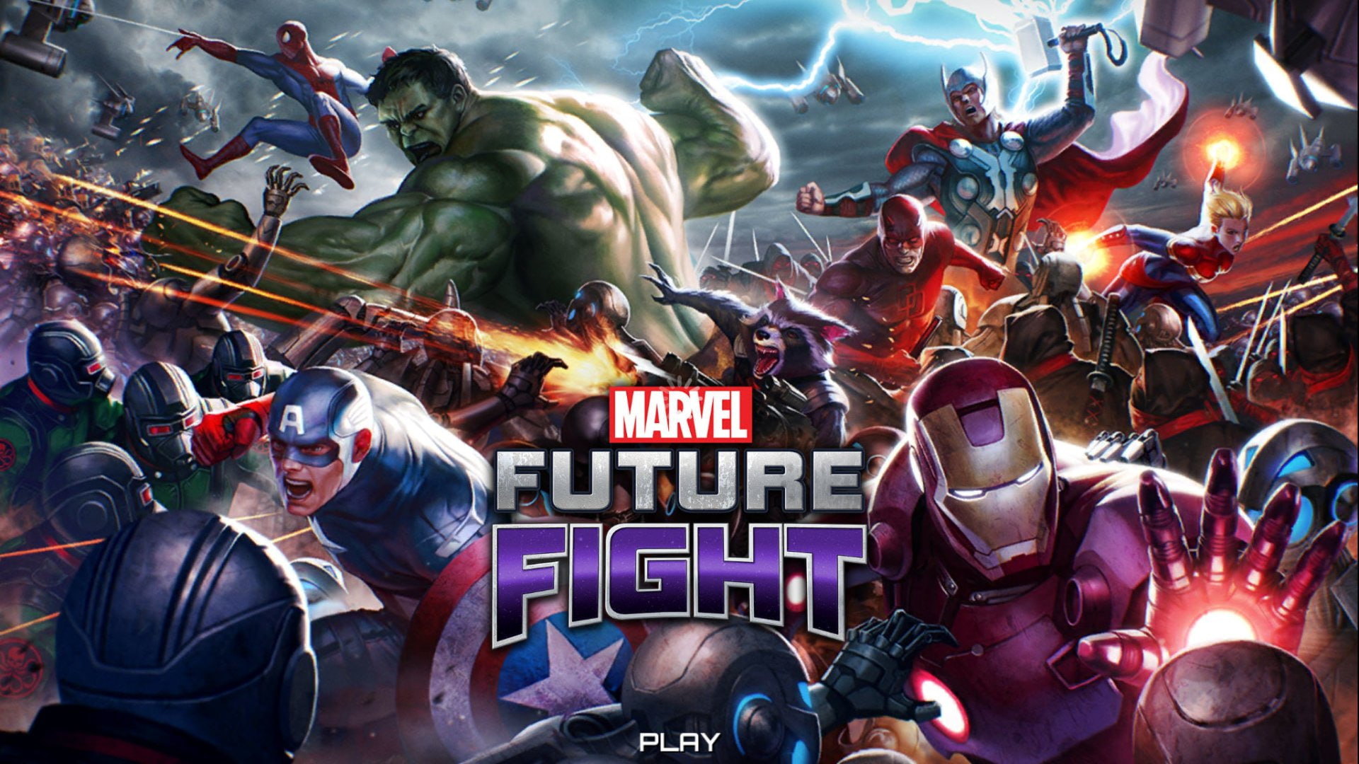 1080P, Hulk, MARVEL Future Fight, Video Game, Ant-Man, Rocket Raccoon, Iron Man, Thor, Daredevil, Captain America, Spider-Man, HD Wallpaper