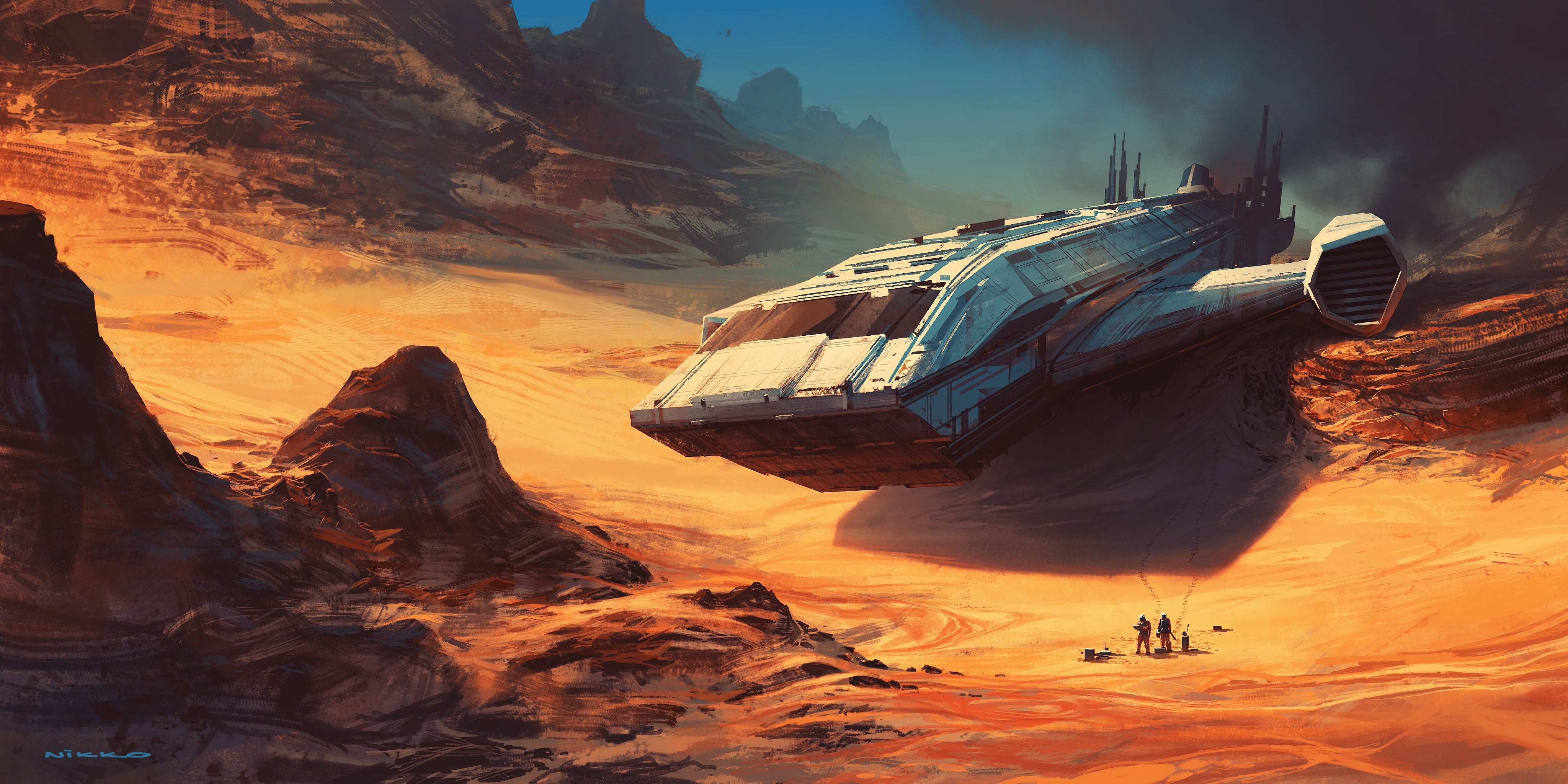 4K, Sci Fi, Planet, Crash, Spaceship, HD Wallpaper