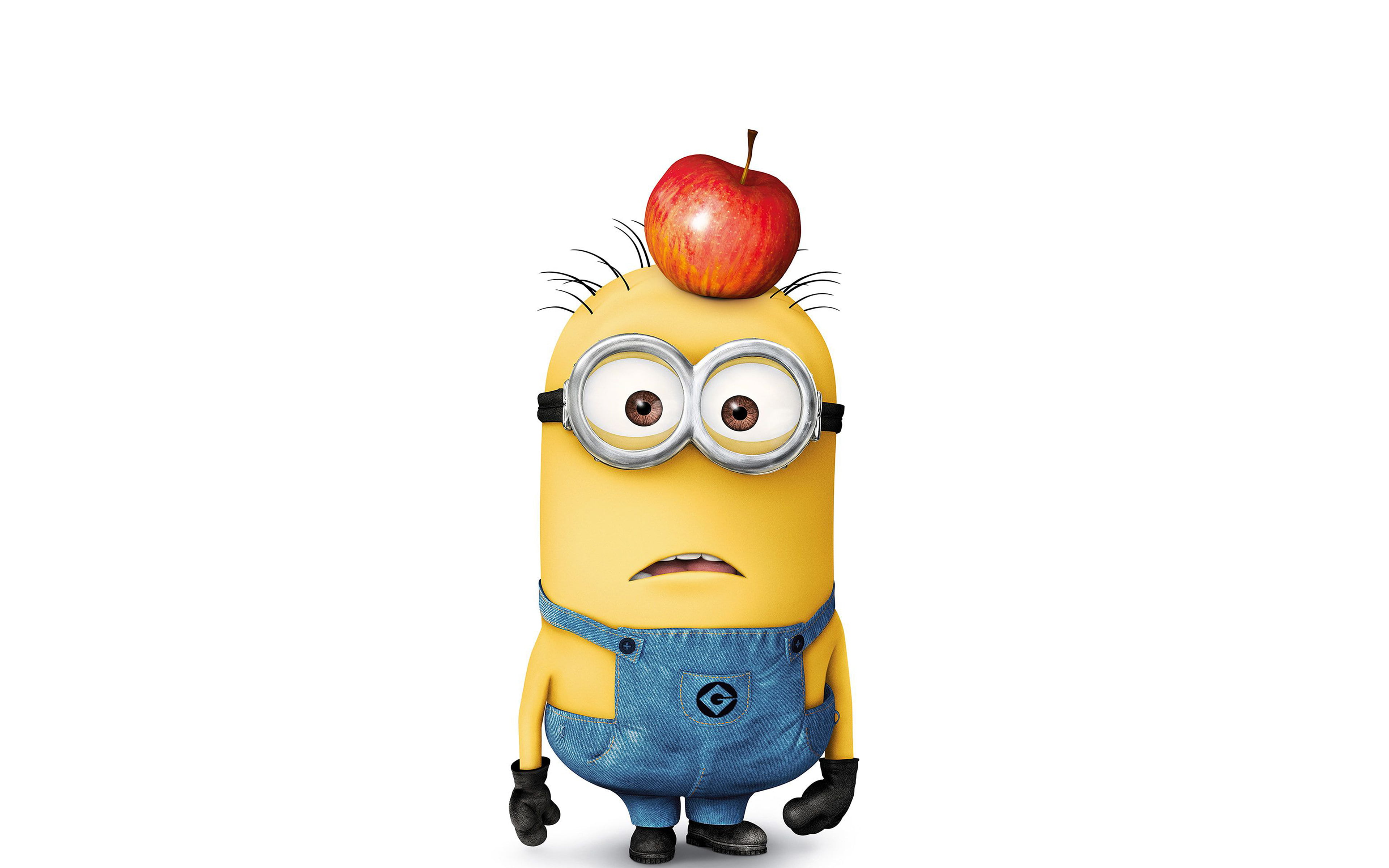 copy space, close-up, representation, still life, indoors, fruit, healthy eating, fun, white background, food and drink, minions, creativity, cut out, humor, HD Wallpaper