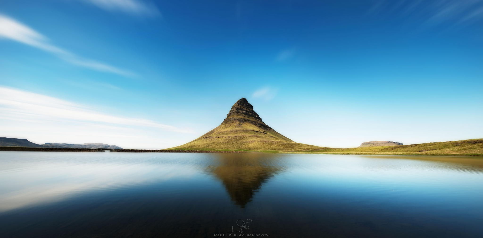 water, tranquil scene, landscape, cloud - sky, mountain range, sky, beauty in nature, scenics - nature, remote, purity, no people, Kirkjufell, reflection, HD Wallpaper