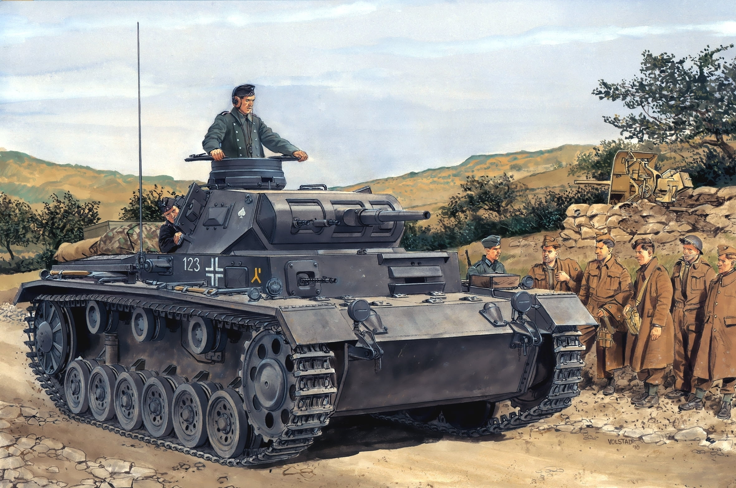 medium tank, transportation, camouflage, weapon, world War II, black, day, gun, real people, artillery, Ron Volstad, body Armor, fighting, The 2nd Panzer division, HD Wallpaper