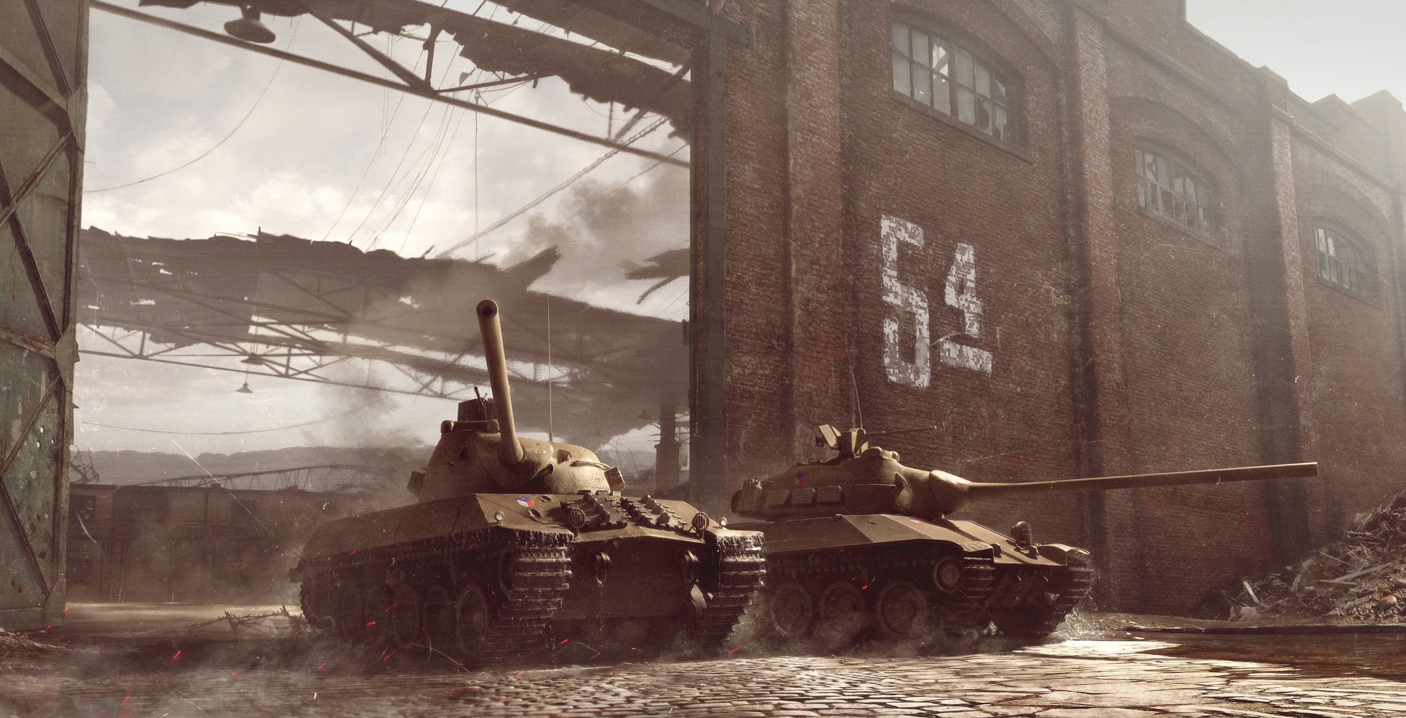 Skoda T 50, reflection, outdoors, water, 9.13, building, 4K, built structure, glass - material, day, World Of Tanks, Wargaming Net, transportation, TVP T 50/51, HD Wallpaper