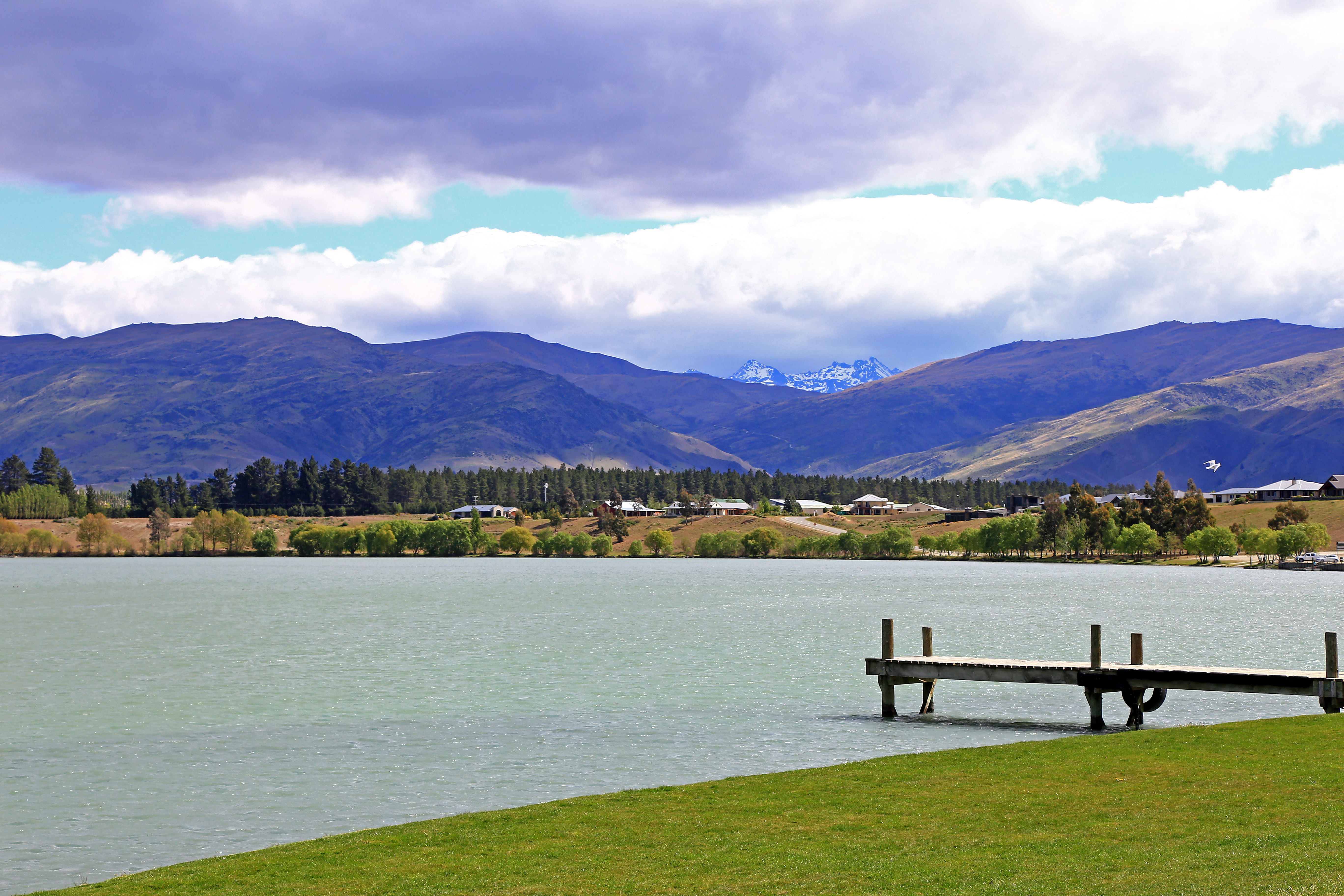 view, water, sky, non-urban scene, hills, lake, forest, no people, new zealand, landscape, 5K, scenics - nature, idyllic, beauty in nature, outdoors, poplars, HD Wallpaper