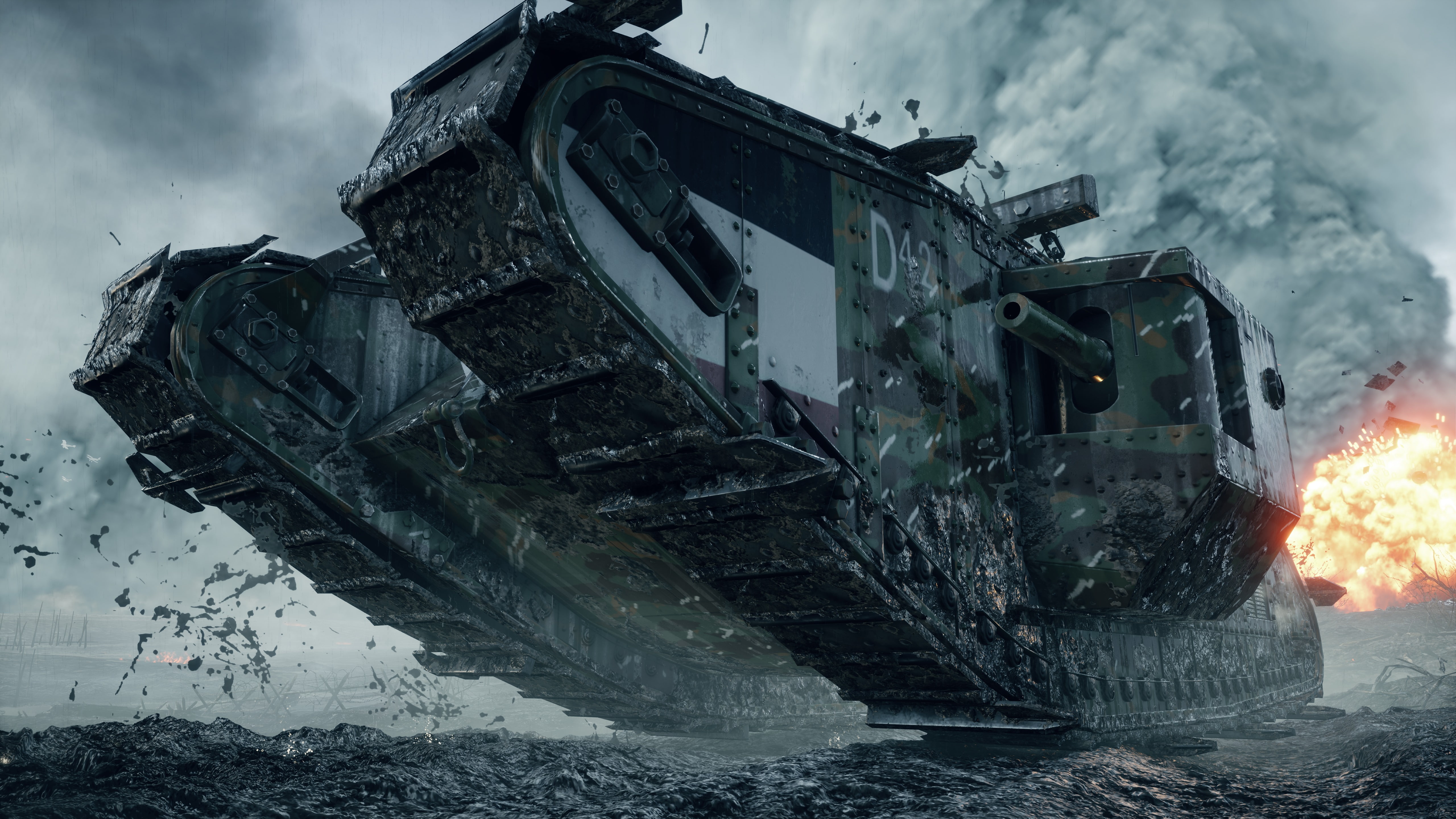 the game, British, Electronic Arts, 5K, war, heavy, tank, Mark I, Battlefield 1, HD Wallpaper