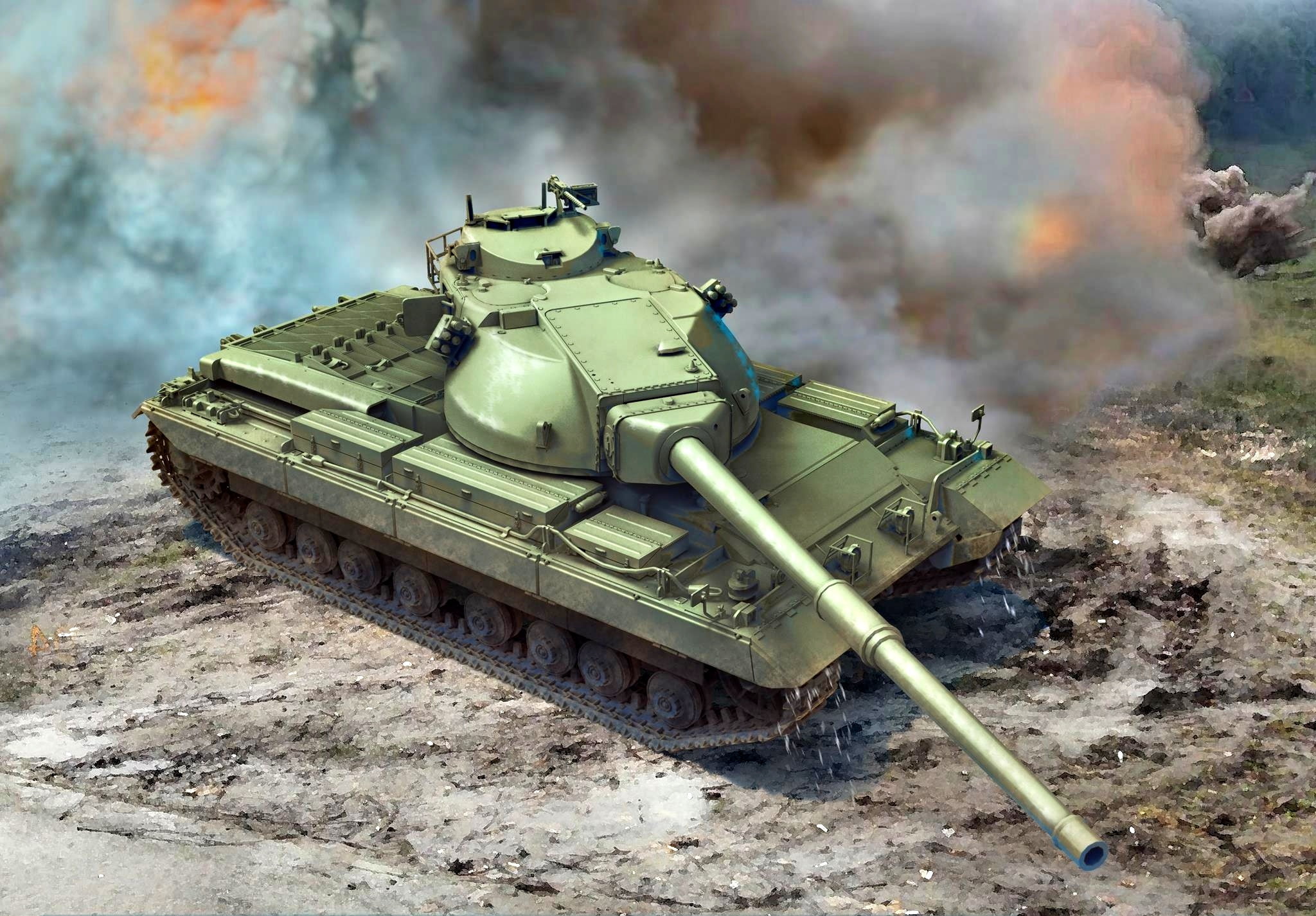 UK, 1080P, British, heavy, Smoke, FV 214, tank, Congueror, HD Wallpaper