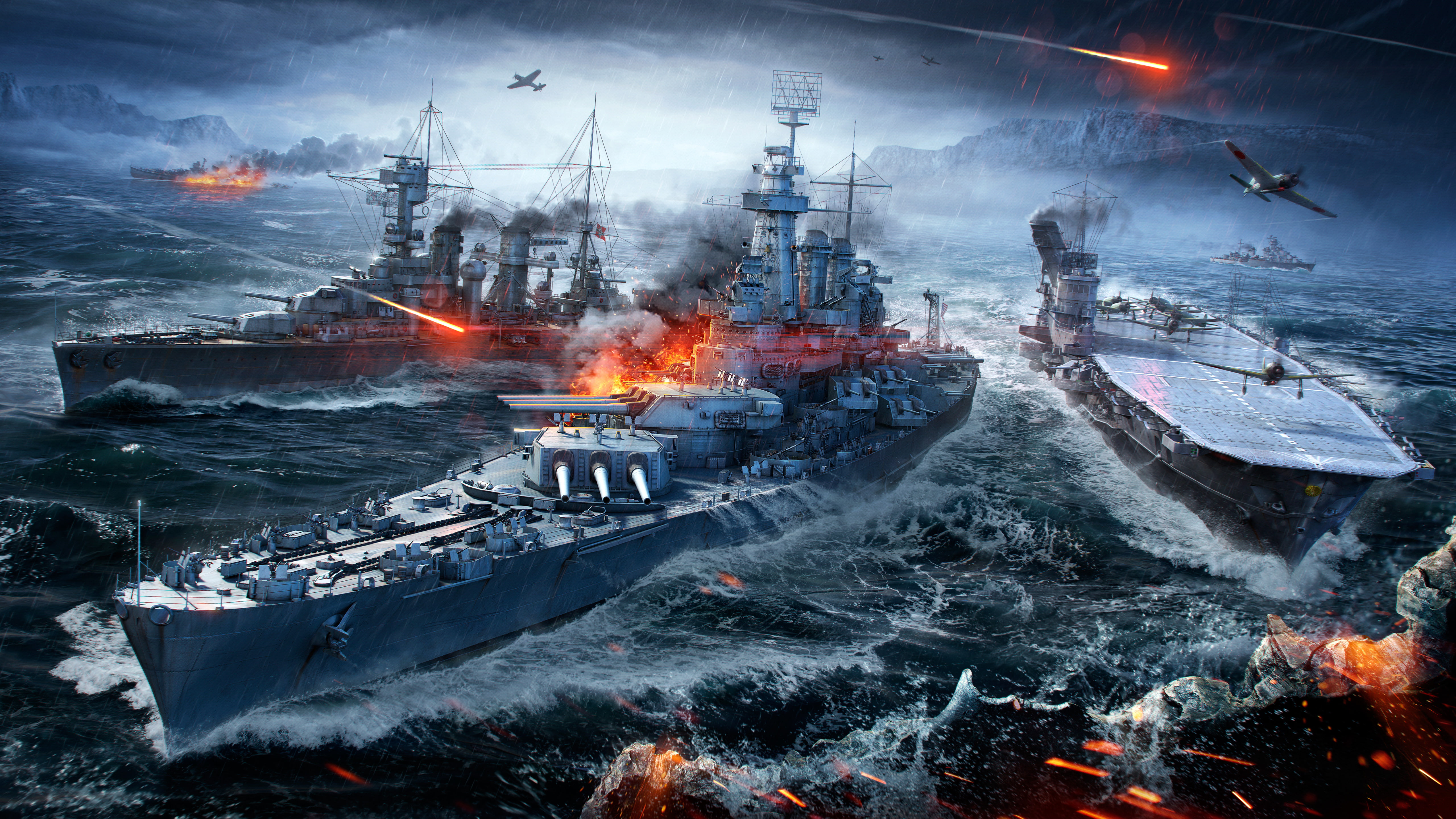 Naval, k, Battle, 5K, World, Sea, Warships, HD Wallpaper