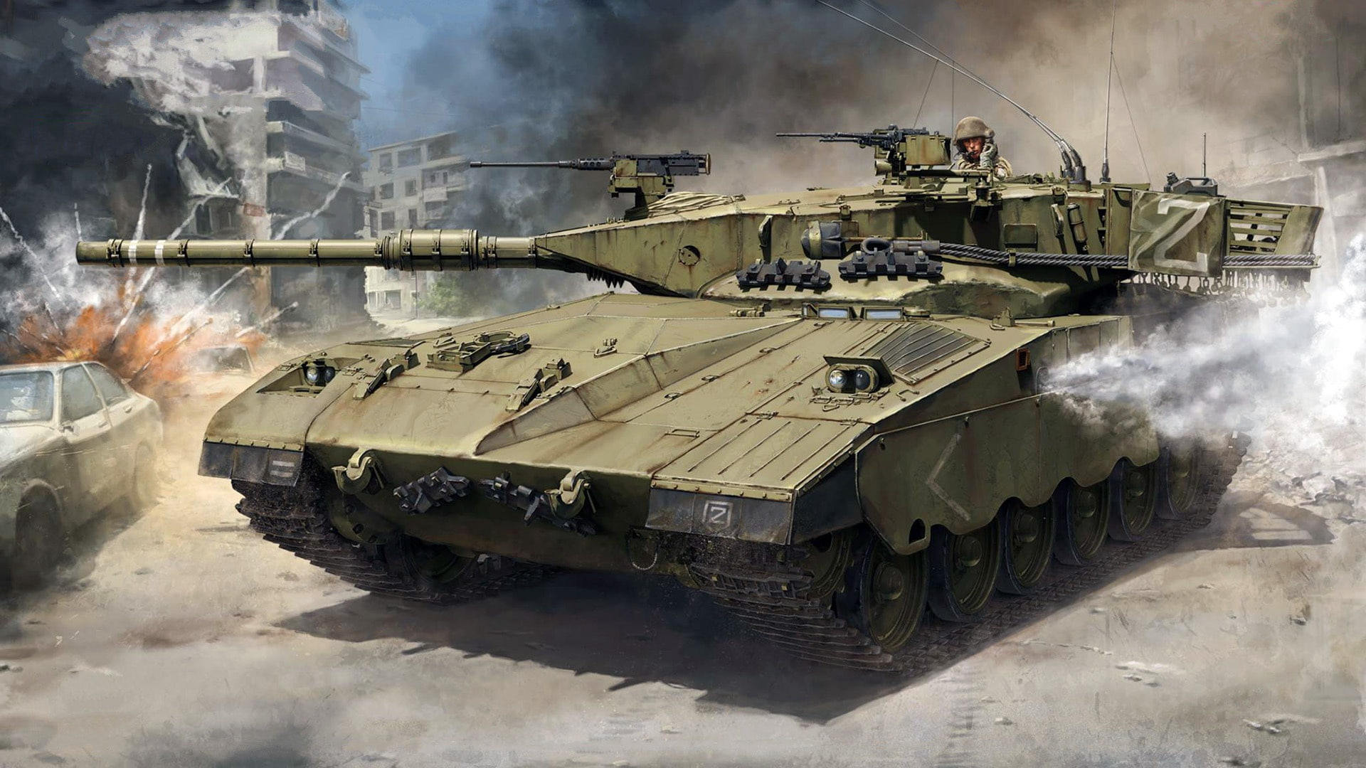 chariot, main battle tank, 1080P, Israel, Merkava Mk.1, HD Wallpaper