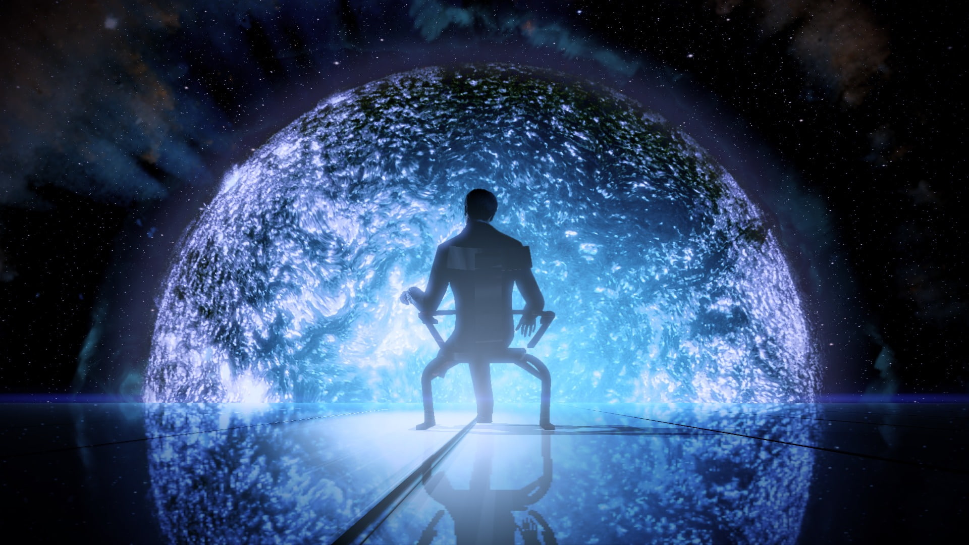 chair, rear view, men, back Lit, adult, silhouette, full length, architecture, extreme Sports, water, one Person, star, lifestyles, underwater, nature, HD Wallpaper