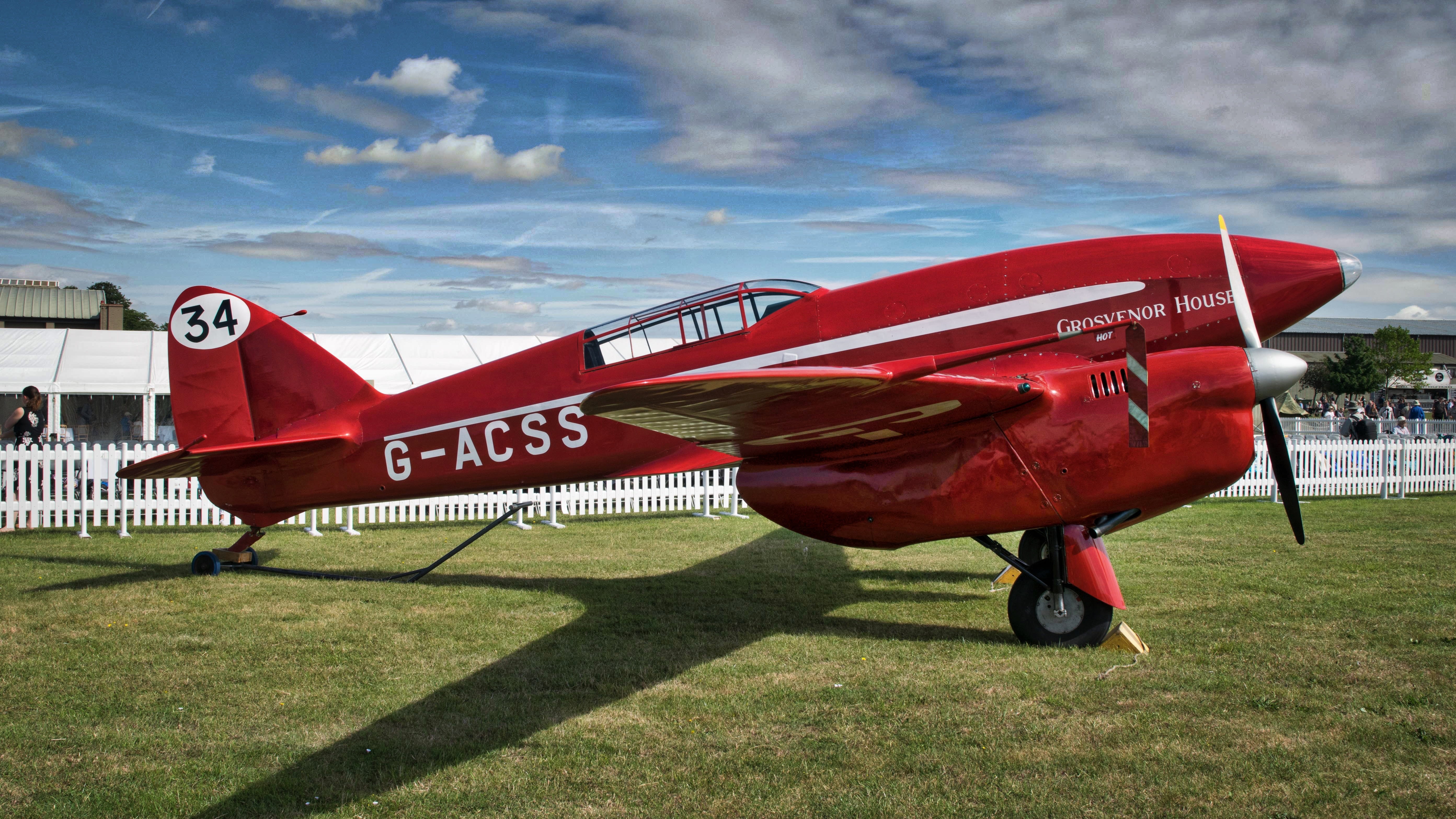 air vehicle, nature, plane, airport, land, transportation, outdoors, g, de, cloud - sky, day, sunlight, sky, red, field, grass, airport runway, airplane, HD Wallpaper