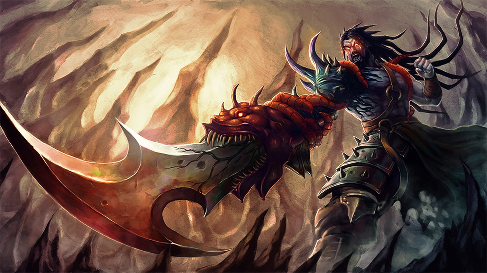 warrior, league, fantasy, armor, 1080P, of, games, Magic, Tryndamere, legends, sword, HD Wallpaper