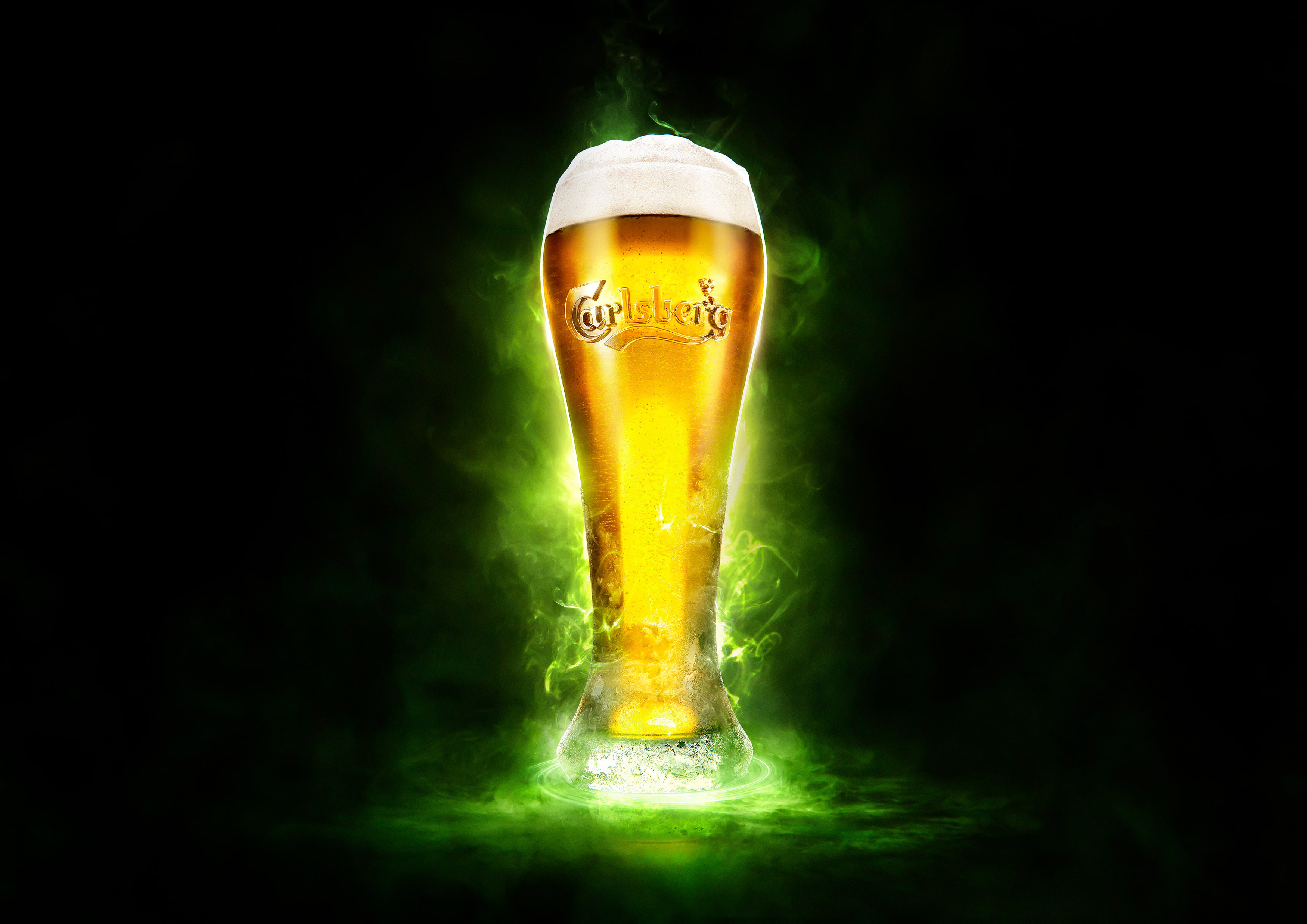 Beer glass, Carlsberg, 4K, 2K, HD Wallpaper