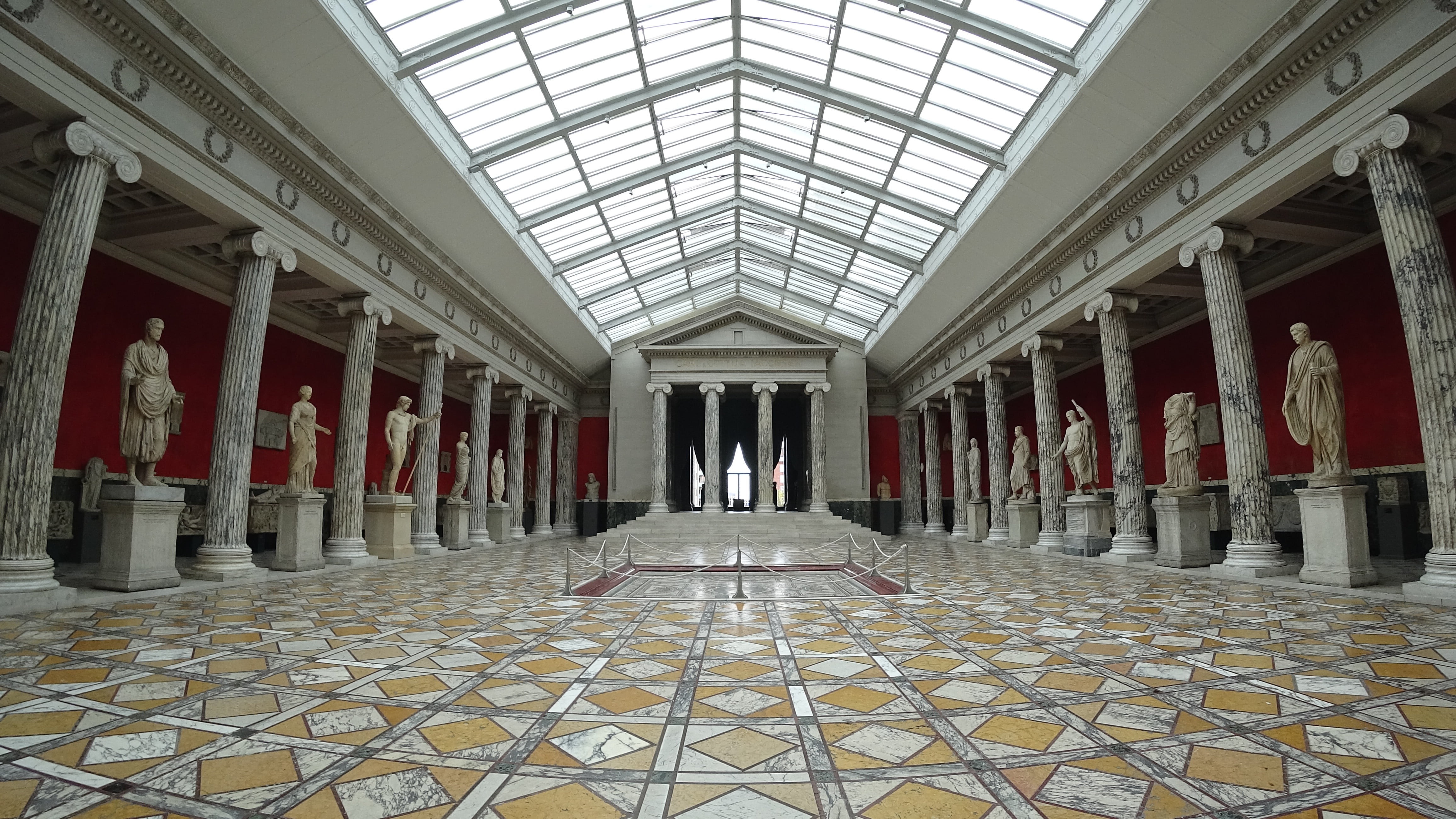 ny carlsberg, perspective, denmark, building, 4K, travel destinations, pattern, the past, diminishing perspective, government, skylight, tourism, sculpture, HD Wallpaper