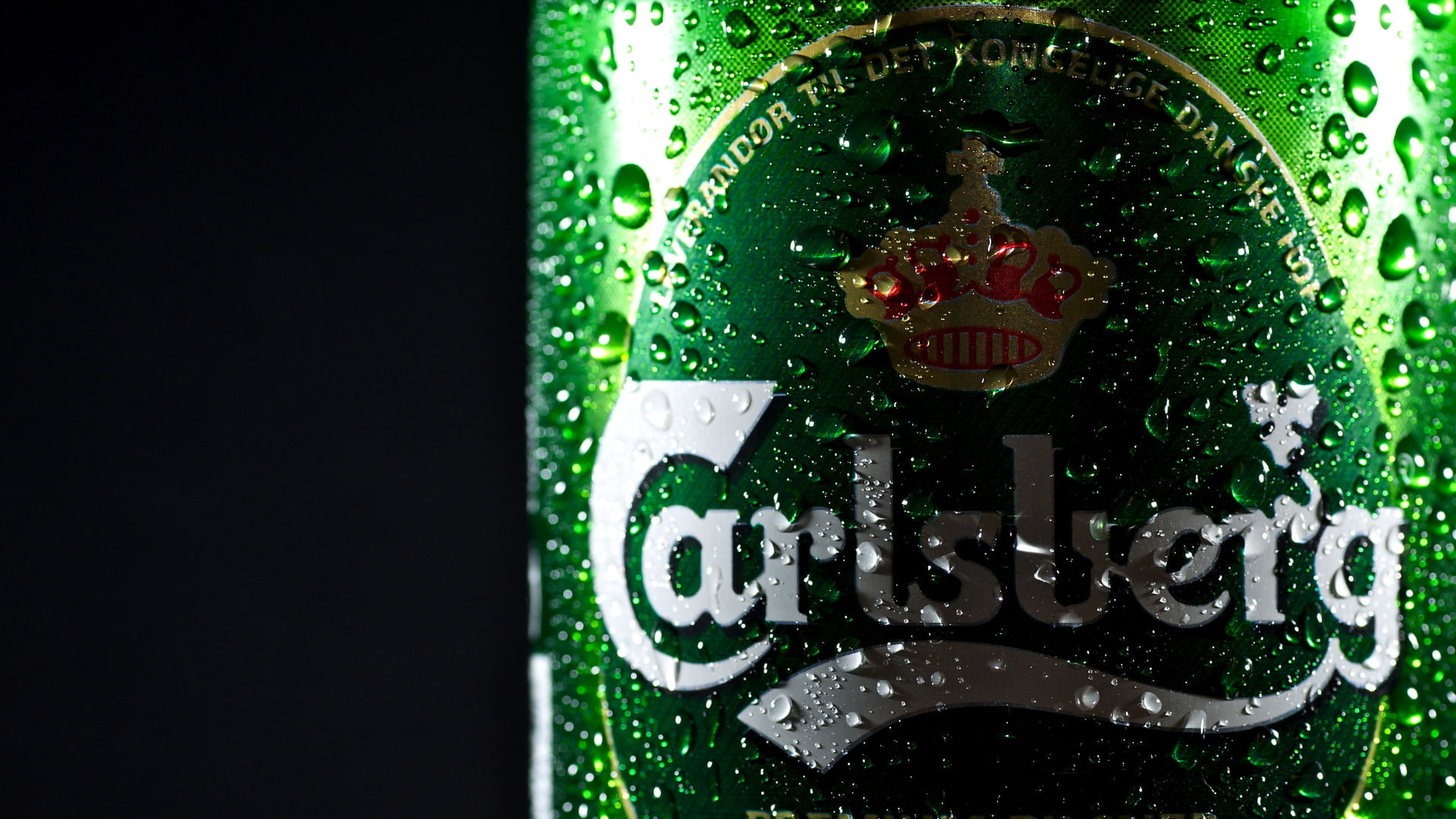 condensation, drops, alcohol, beer, carlsberg, 1080P, HD Wallpaper