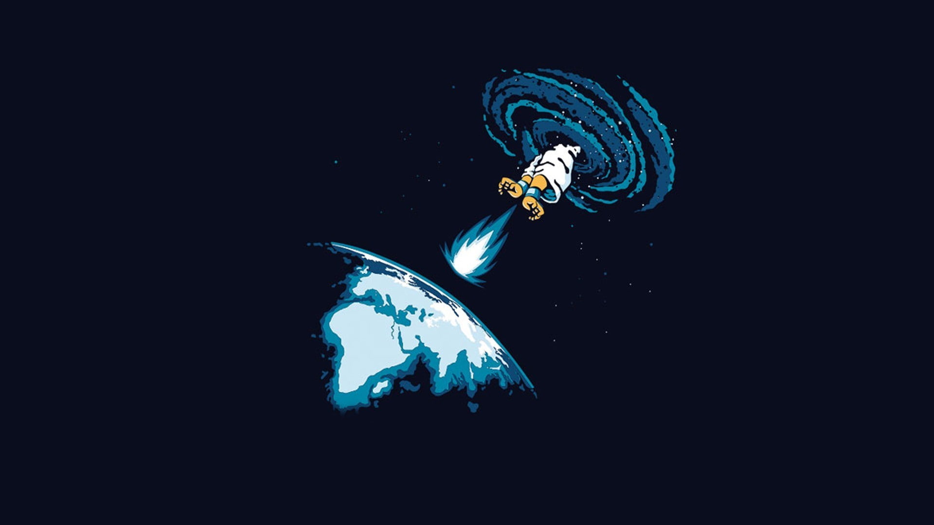 1080P, Earth, space, minimalism, God, dark humor, Hadouken, humor, HD Wallpaper