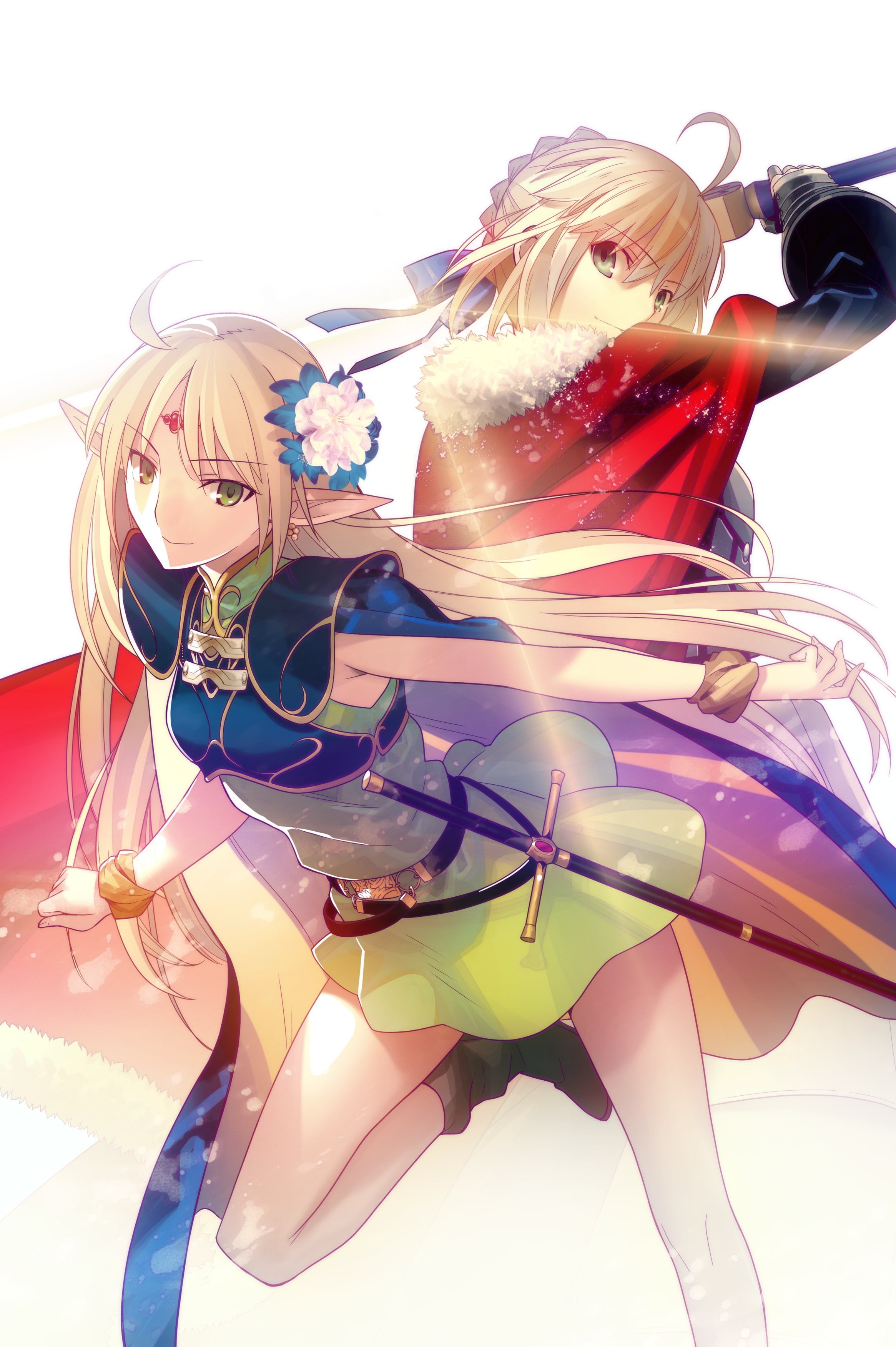 Saber, anime, 2K, anime girls, Type-Moon, Takeuchi Takashi, Phone HD Wallpaper