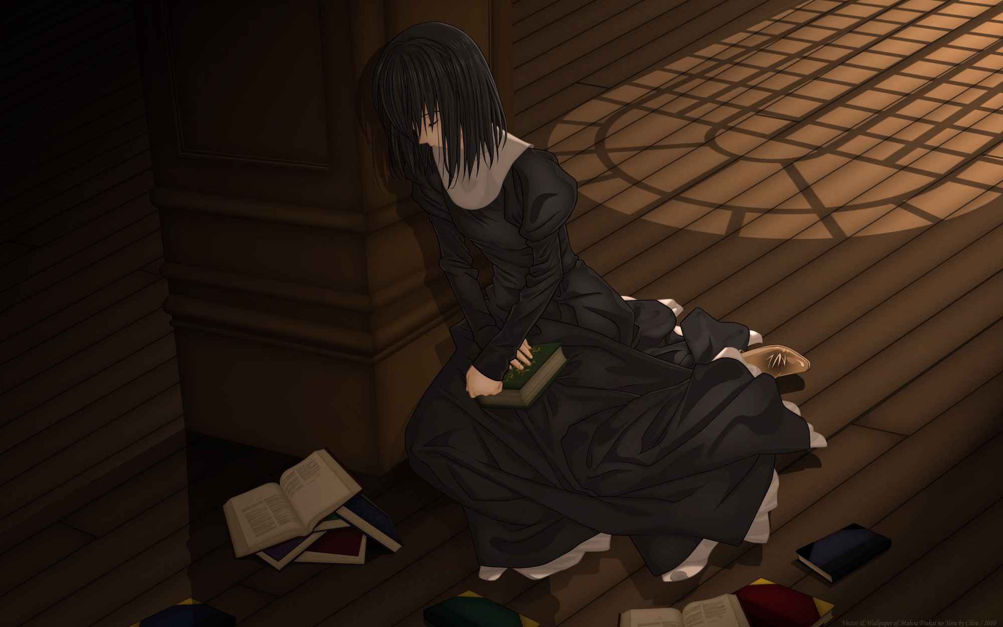 architecture, adult, anime, 1080P, women, anime girls, leisure activity, full length, closed eyes, young adult, one person, young women, lifestyles, Kuonji Alice, HD Wallpaper
