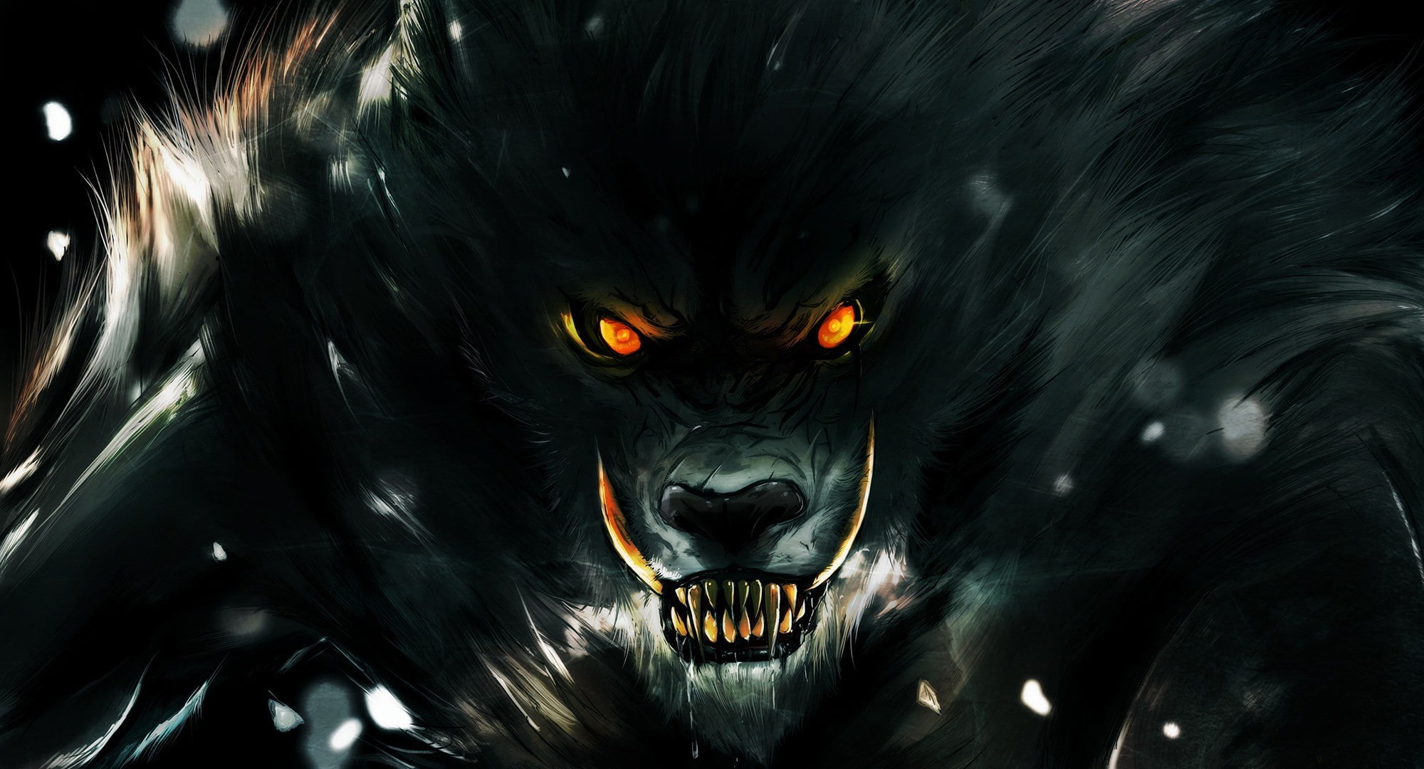 animal, fierce, fantasy art, fantasy, 1080P, fangs, art, HD Wallpaper
