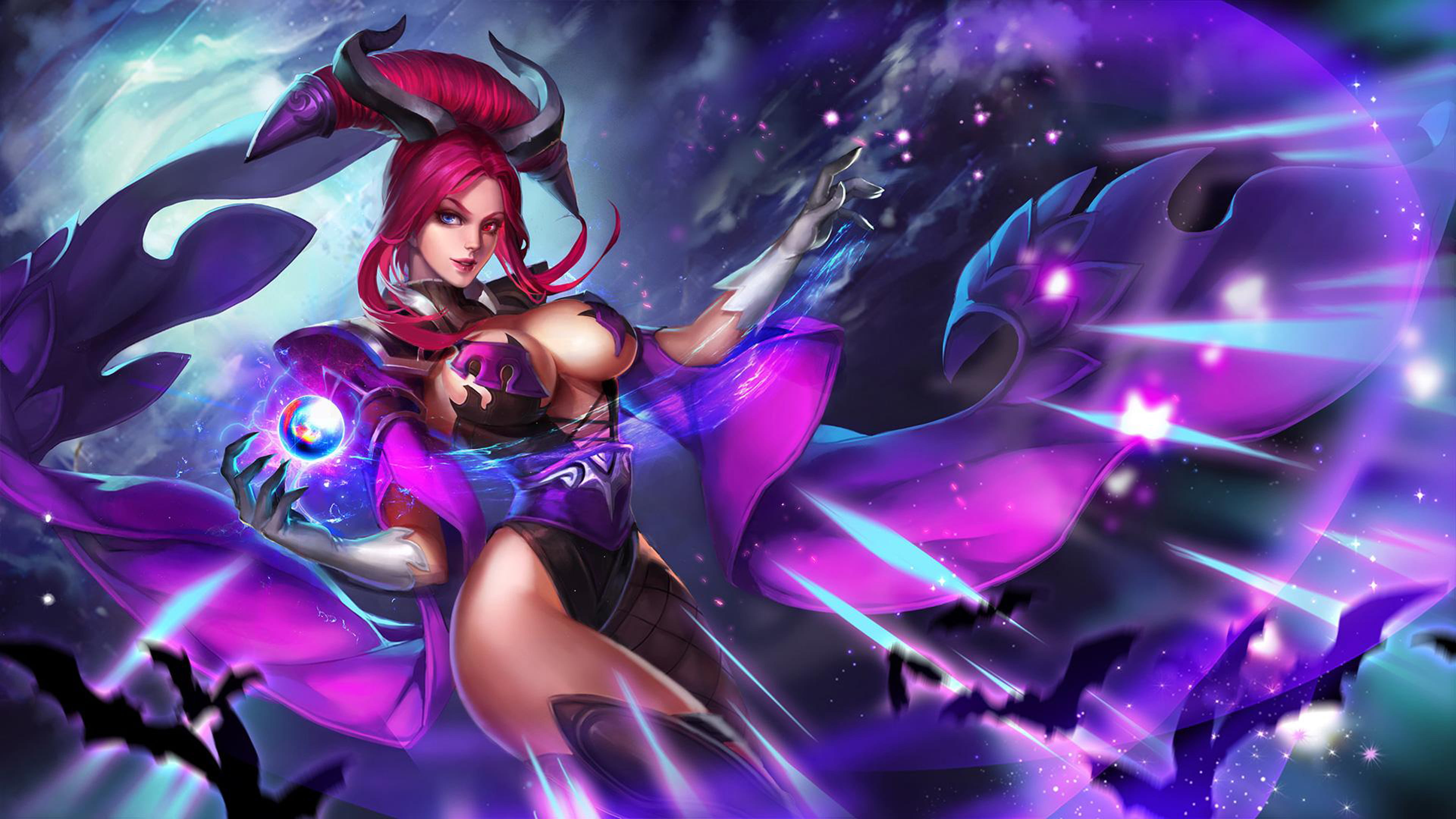 beautiful woman, women, adult, game, 4K, long hair, fashion, purple, futuristic, antiquity, generals, studio shot, strategy, arts culture and entertainment, HD Wallpaper