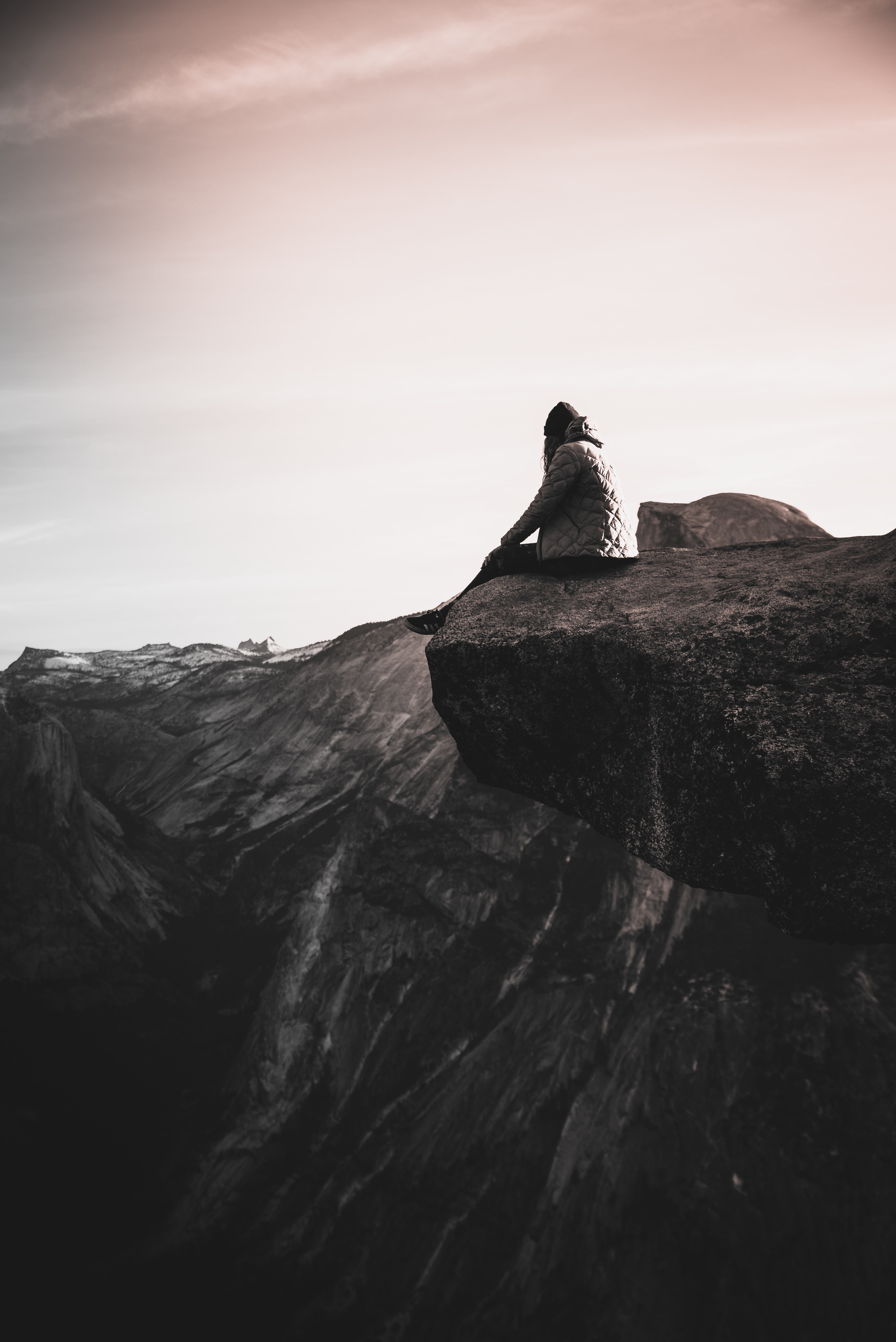 hiking, day, travel destinations, formation, animal wildlife, one Person, rock, cliff, extreme Terrain, 5K, nature, adventure, mountain Peak, scenics, Phone HD Wallpaper