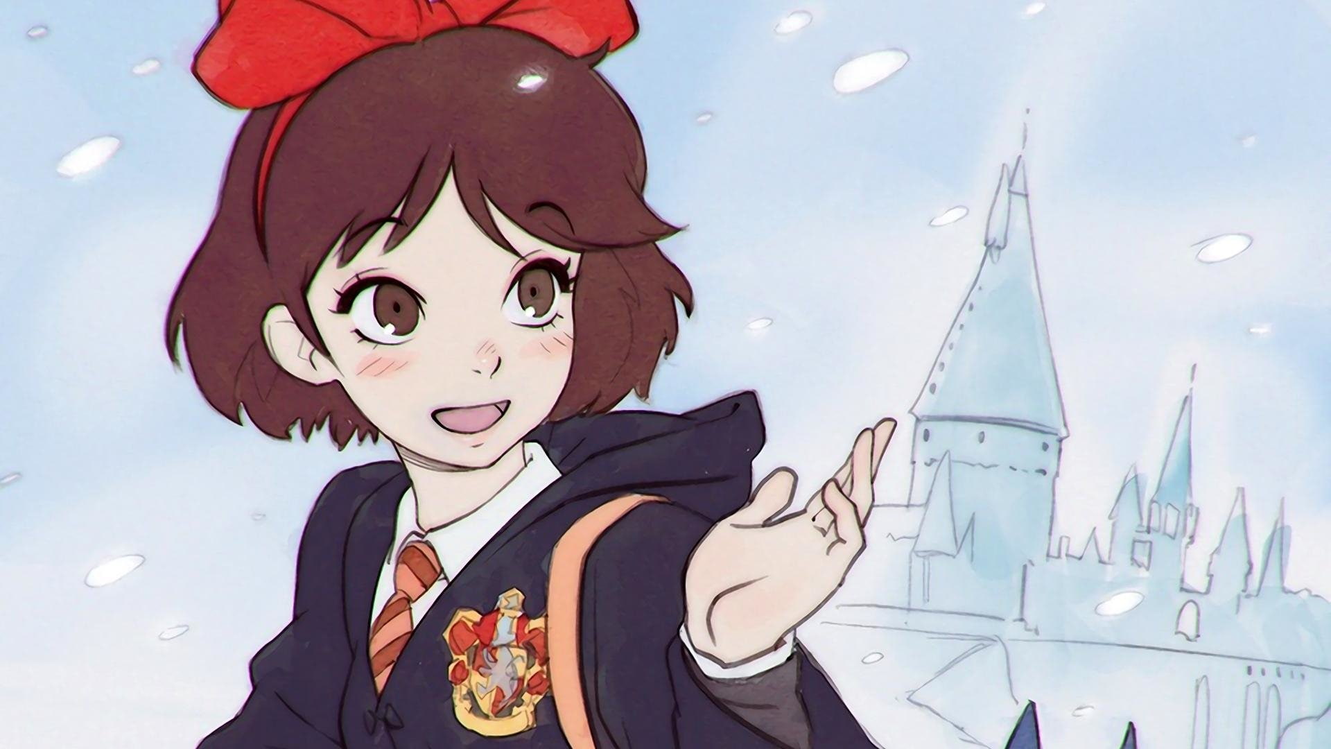Kikis Delivery Service, Harry Potter, 1080P, Crossover, Kiki (Kikis Delivery Service), Movie, HD Wallpaper