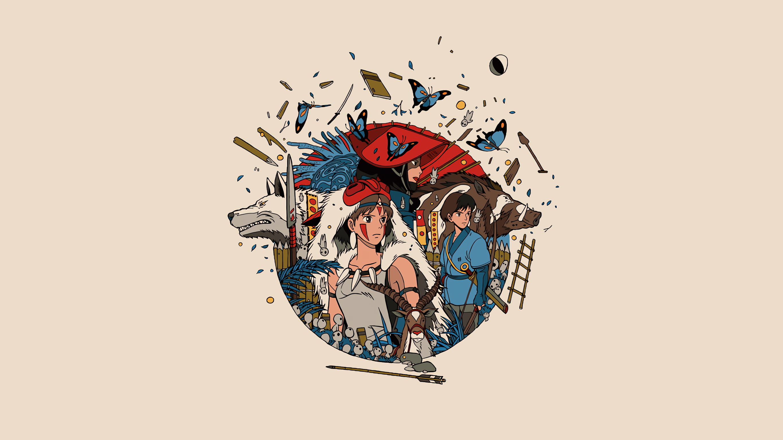 mononoke, 2K, princess, HD Wallpaper